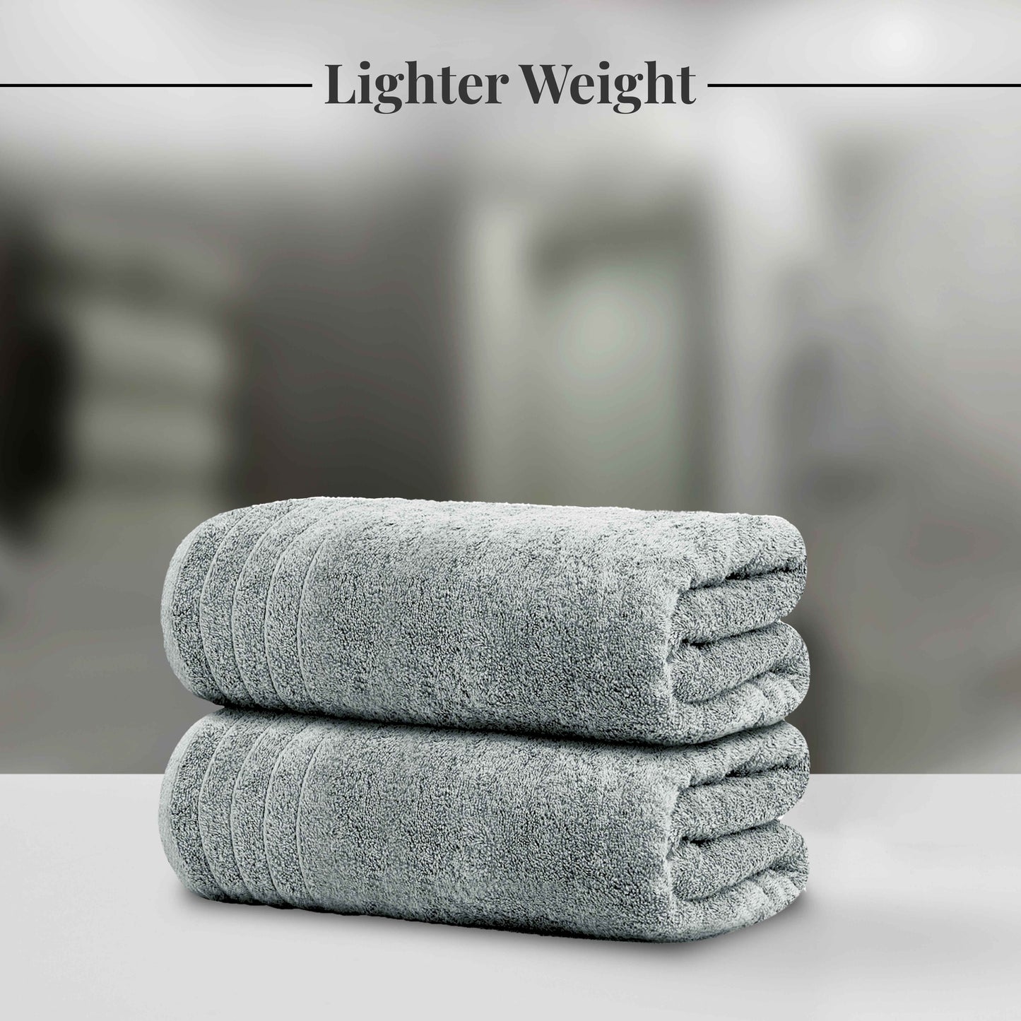Tens Towels 8 Piece Towels Set, 2 Extra Large Bath Towels, 2 Hand Towels, 4 Washcloths (Cool Grey)