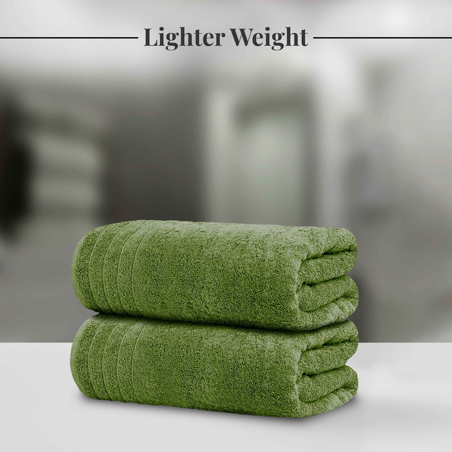 Tens Towels 8 Piece Towels Set, 2 Extra Large Bath Towels, 2 Hand Towels, 4 Washcloths (Green)