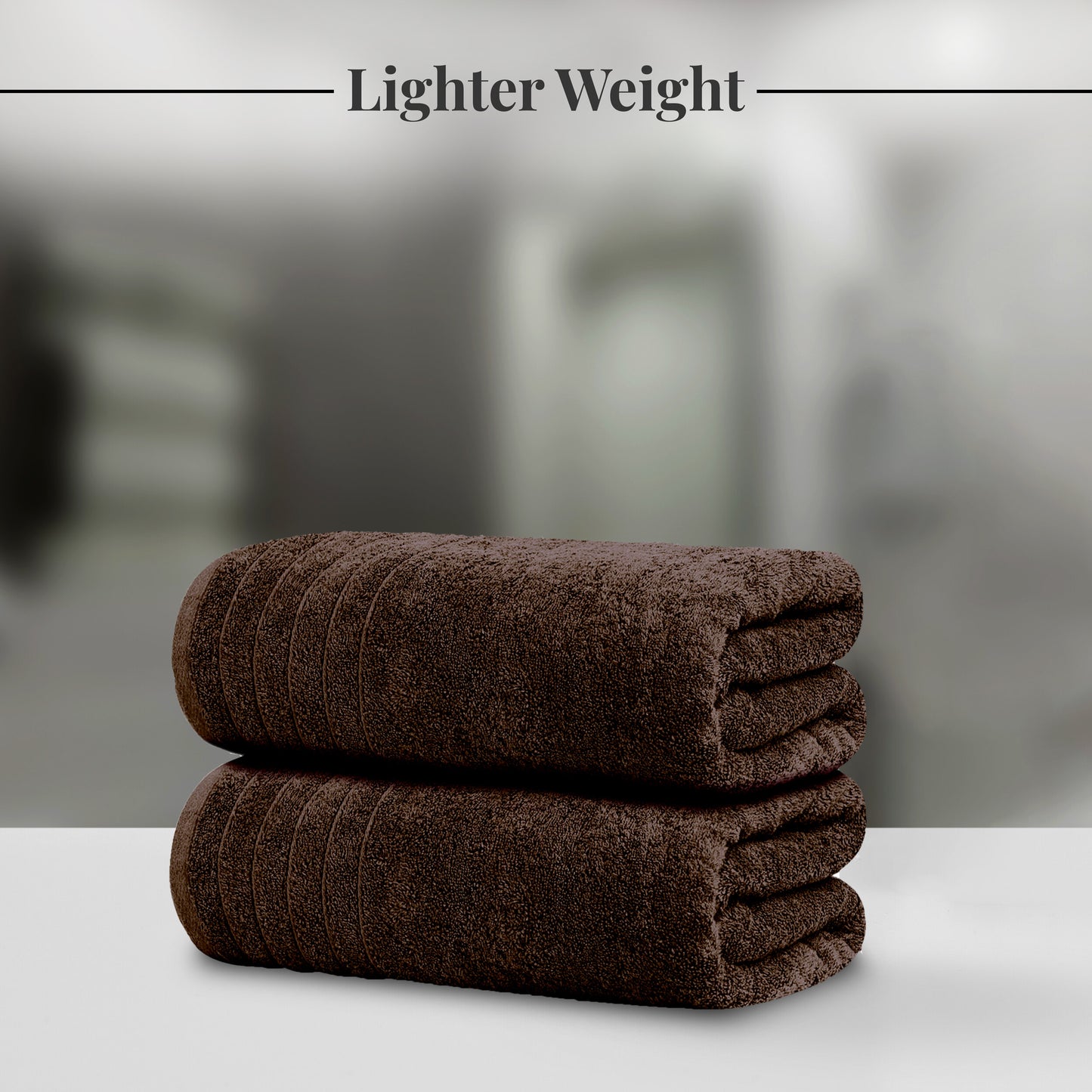 Tens Towels Large Bath Sheets, 100% Cotton, 35x70 inches Extra Large Bath Towel Sheets (Pack of 2, Brown)