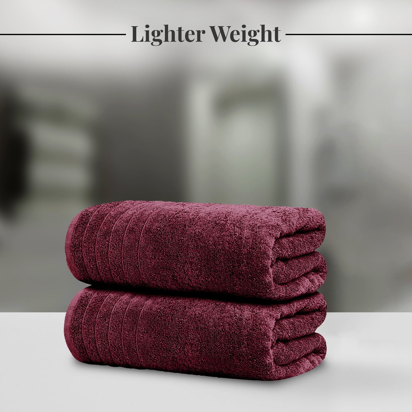 Tens Towels Large Bath Sheets, 100% Cotton, 35x70 inches Extra Large Bath Towel Sheets (Pack of 2, Burgundy)