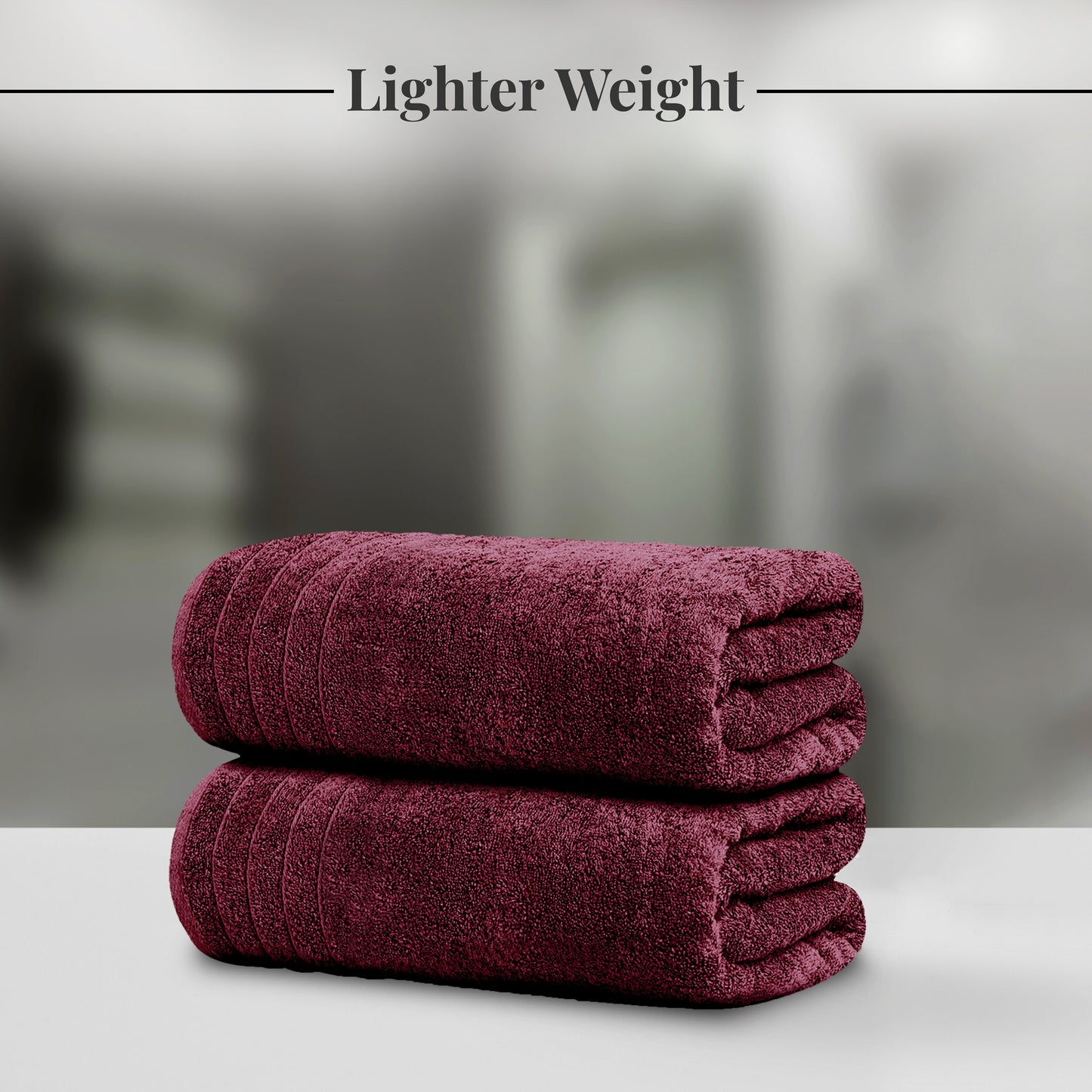 Tens Towels 8 Piece Towels Set, 2 Extra Large Bath Towels, 2 Hand Towels, 4 Washcloths (Burgundy)