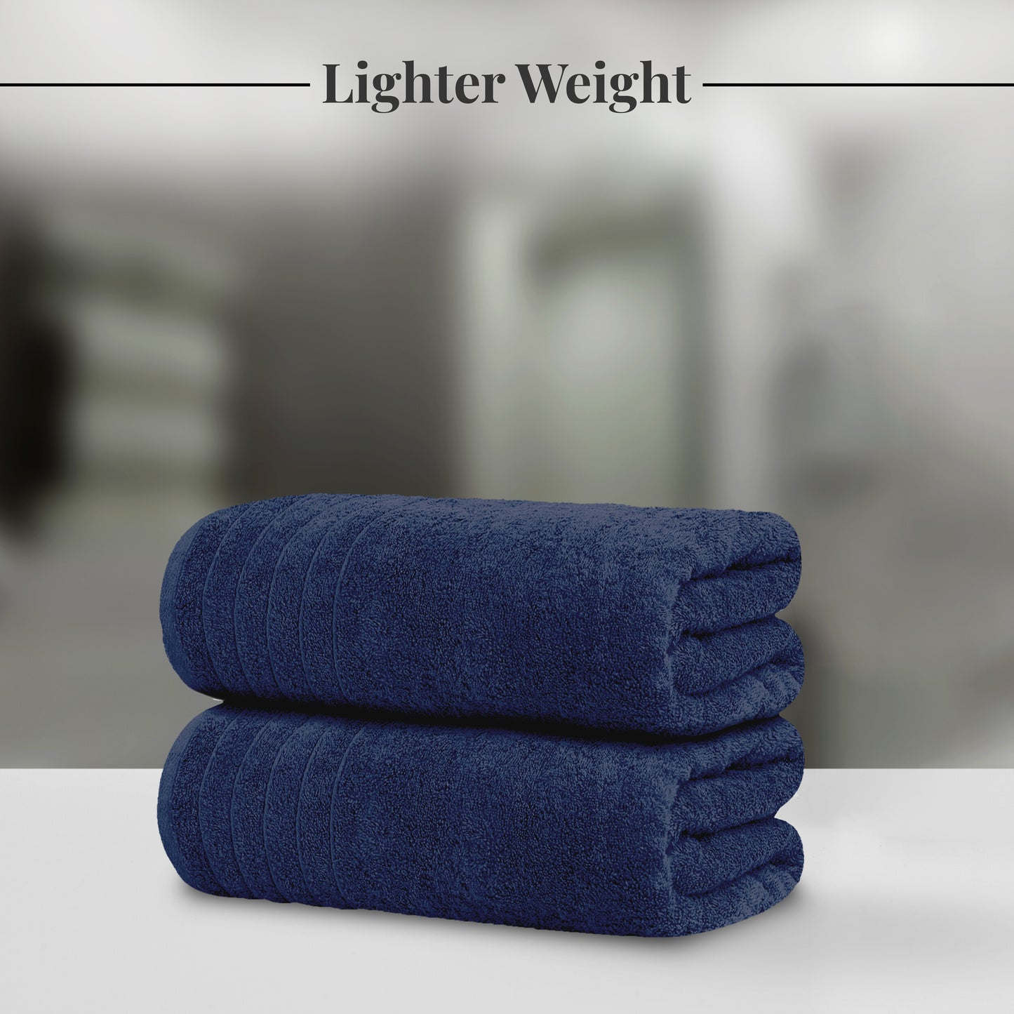 Tens Towels Large Bath Sheets, 100% Cotton, 35x70 inches Extra Large Bath Towel Sheets (Pack of 2, Navy)
