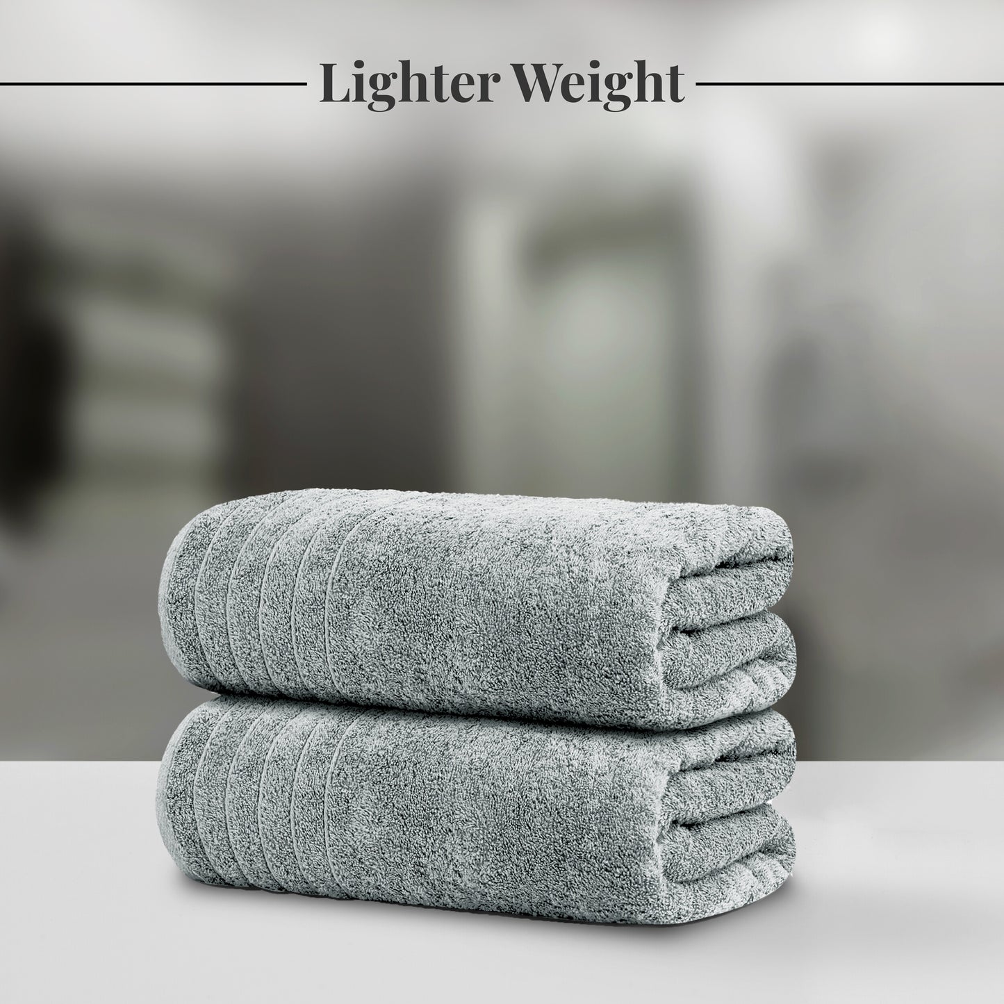 Tens Towels Large Bath Sheets, 100% Cotton, 35x70 inches Extra Large Bath Towel Sheets (Pack of 2, Cool Grey)