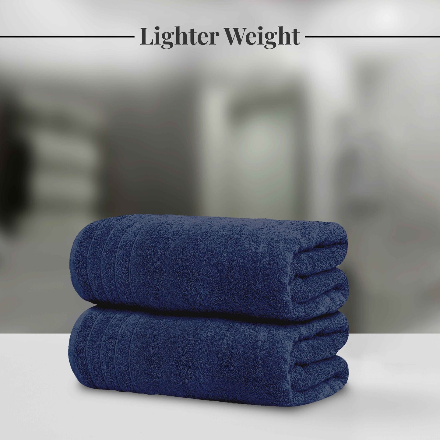 Tens Towels 8 Piece Towels Set, 2 Extra Large Bath Towels, 2 Hand Towels, 4 Washcloths (Navy)