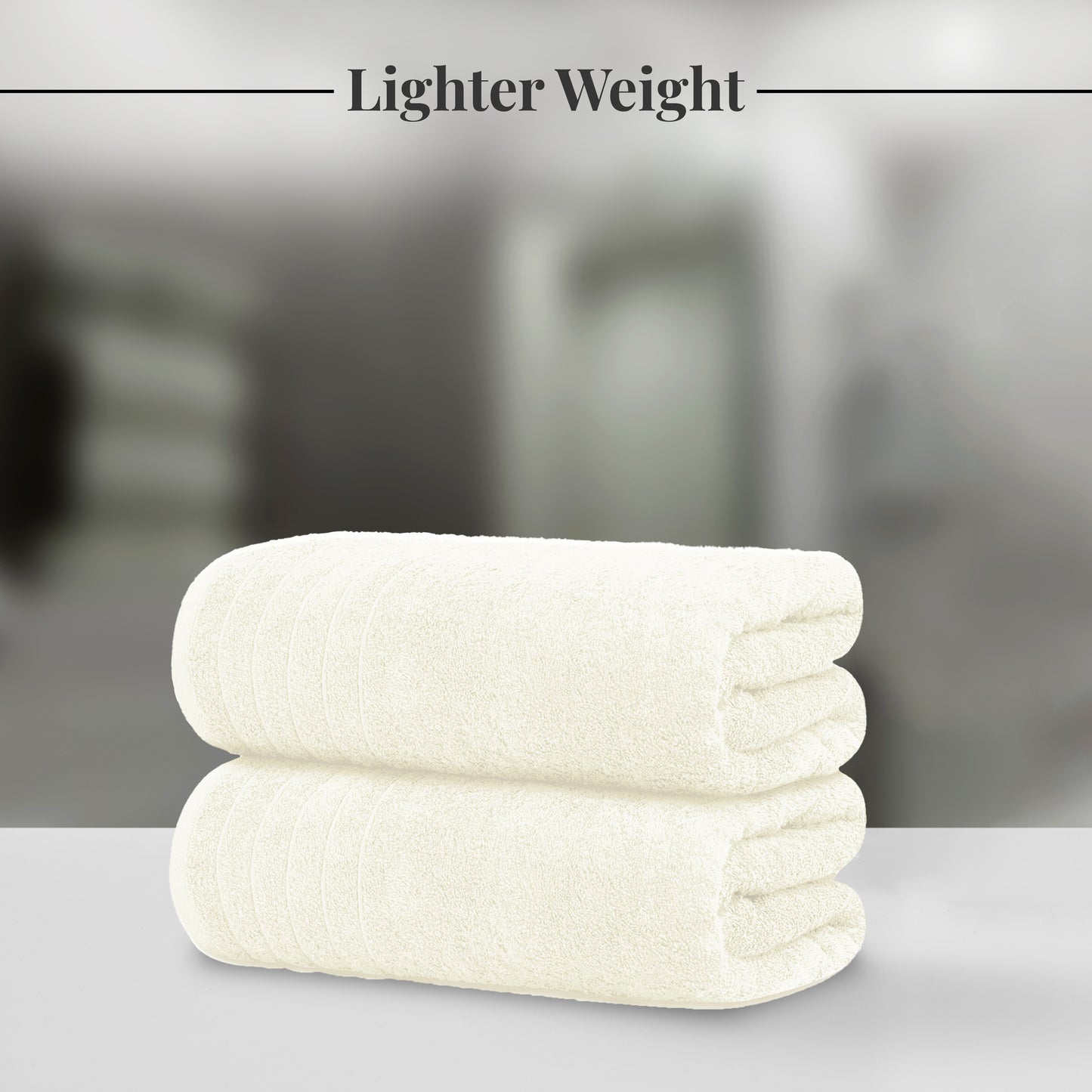 Tens Towels Large Bath Sheets, 100% Cotton, 35x70 inches Extra Large Bath Towel Sheets (Pack of 2, Cream)