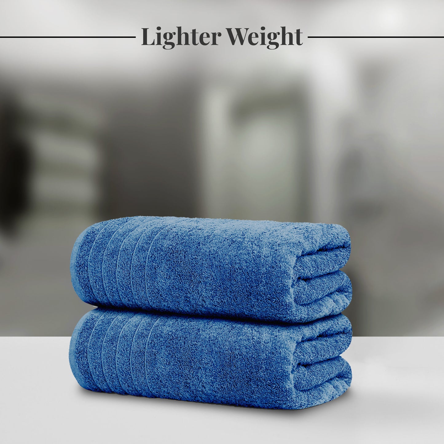 Tens Towels Large Bath Sheets, 100% Cotton, 35x70 inches Extra Large Bath Towel Sheets (Pack of 2, Blue)