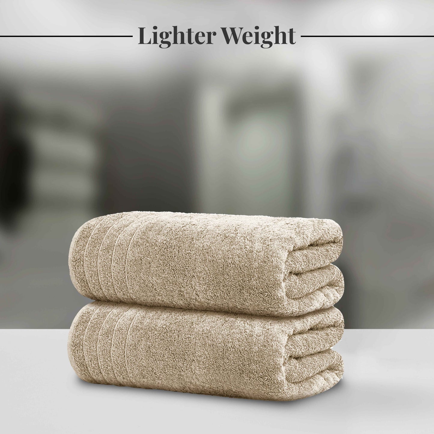 Tens Towels 8 Piece Towels Set, 2 Extra Large Bath Towels, 2 Hand Towels, 4 Washcloths (Beige)