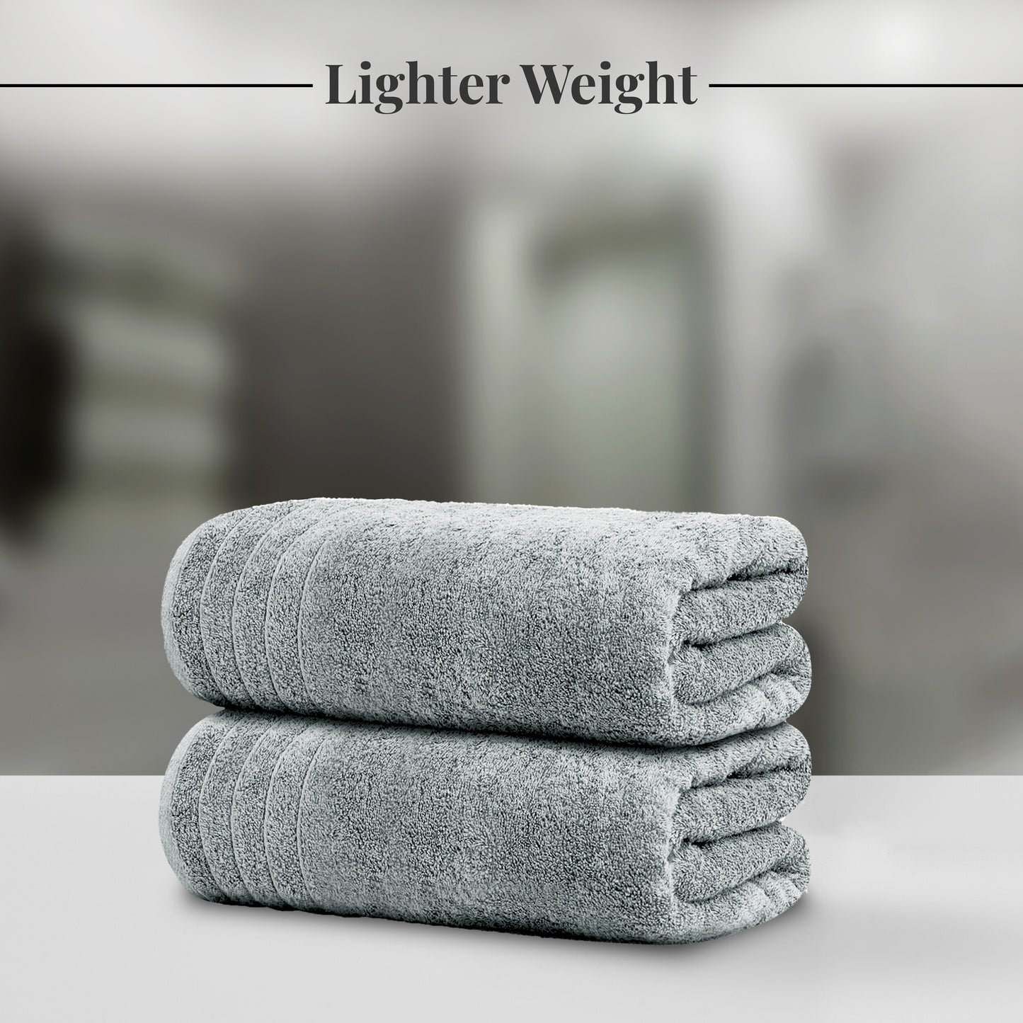 Tens Towels Large Bath Towels, 100% Cotton, 30 x 60 Inches Extra Large Bath Towels (Pack of 4, Cool Grey)