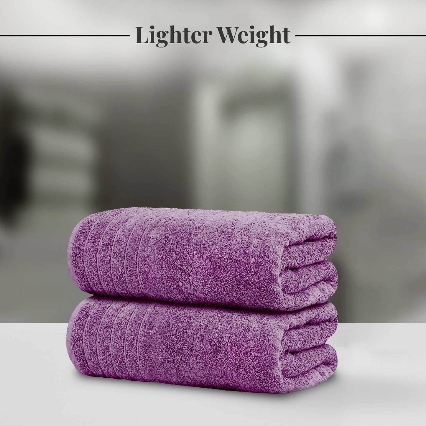 Tens Towels Large Bath Sheets, 100% Cotton, 35x70 inches Extra Large Bath Towel Sheets (Pack of 2, Purple)