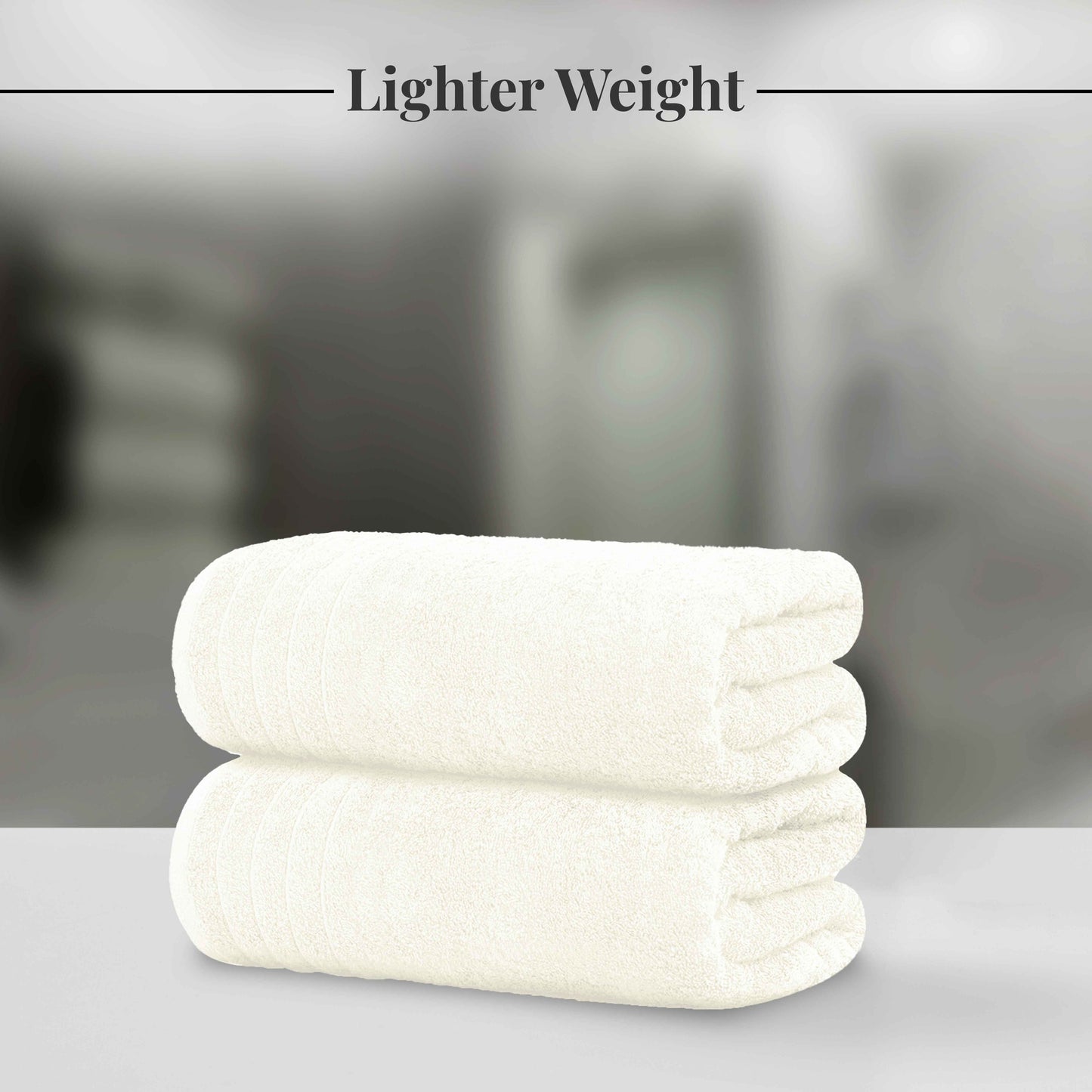 Tens Towels 8 Piece Towels Set, 2 Extra Large Bath Towels, 2 Hand Towels, 4 Washcloths (Cream)