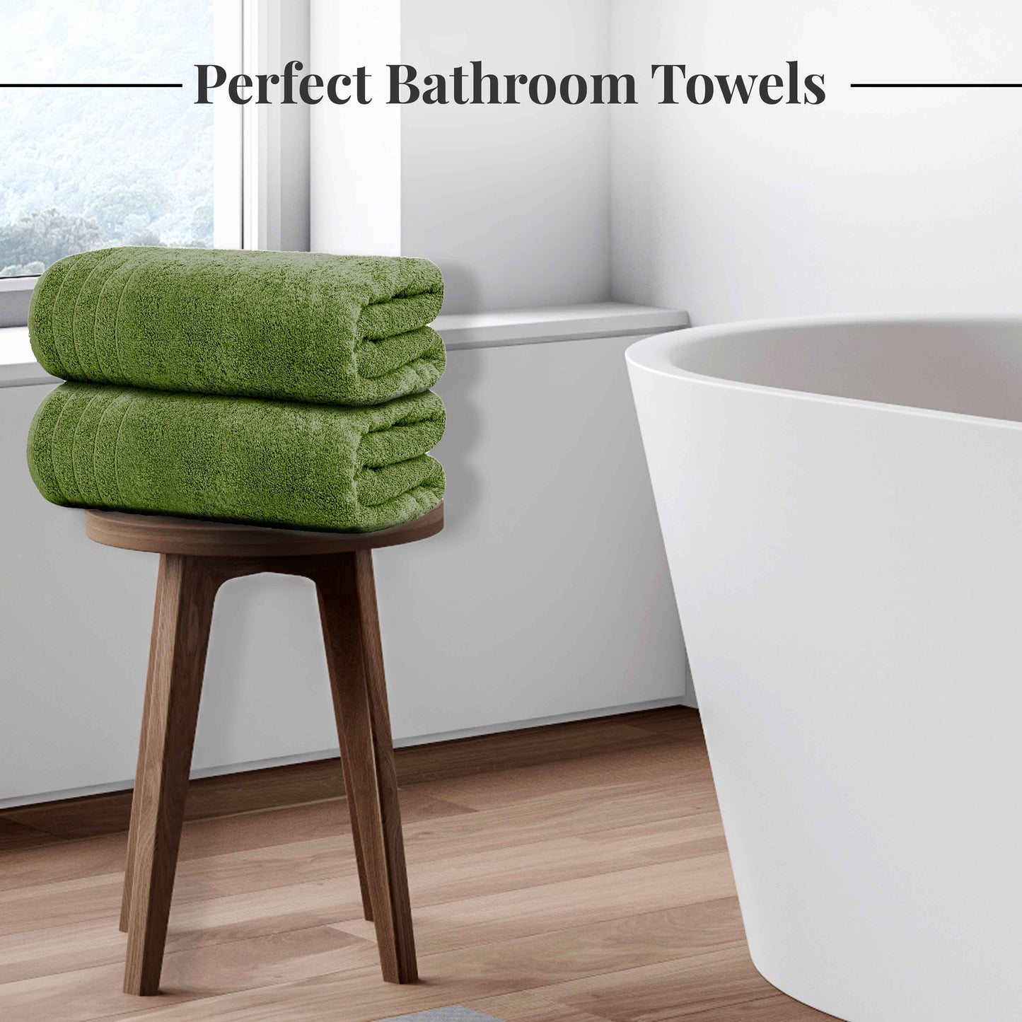 Tens Towels 8 Piece Towels Set, 2 Extra Large Bath Towels, 2 Hand Towels, 4 Washcloths (Green)
