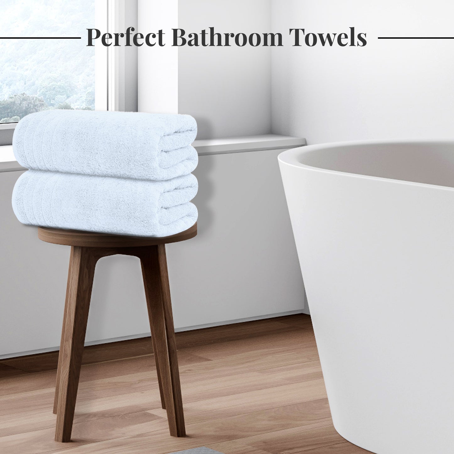 Tens Towels 8 Piece Towels Set, 2 Extra Large Bath Towels, 2 Hand Towels, 4 Washcloths (Sky Blue)