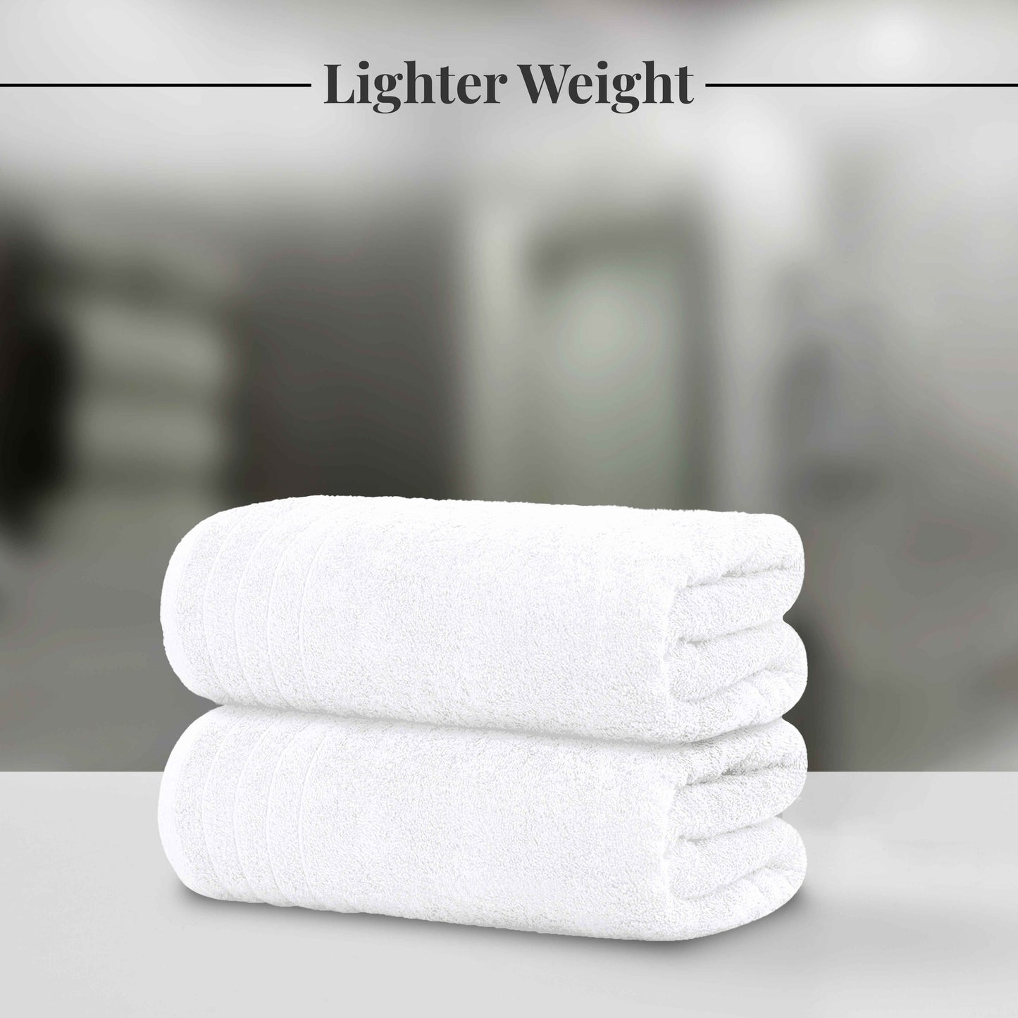Tens Towels 8 Piece Towels Set, 2 Extra Large Bath Towels, 2 Hand Towels, 4 Washcloths (White)
