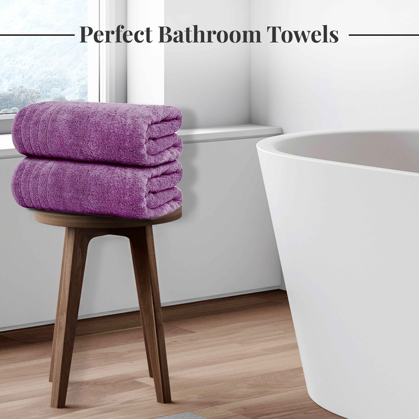 Tens Towels 8 Piece Towels Set, 2 Extra Large Bath Towels, 2 Hand Towels, 4 Washcloths (Purple)