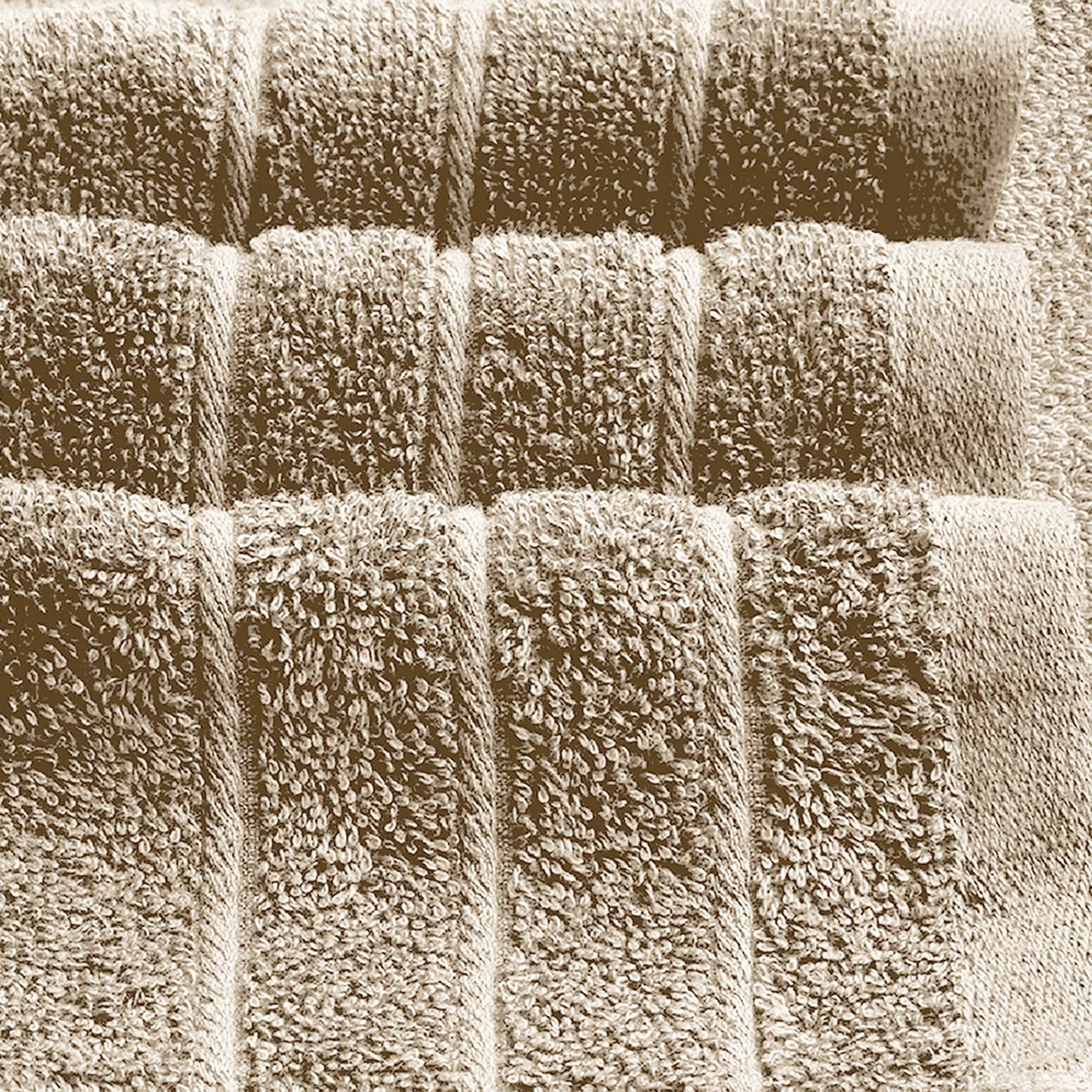 Tens Towels 8 Piece Towels Set, 2 Extra Large Bath Towels, 2 Hand Towels, 4 Washcloths (Beige)