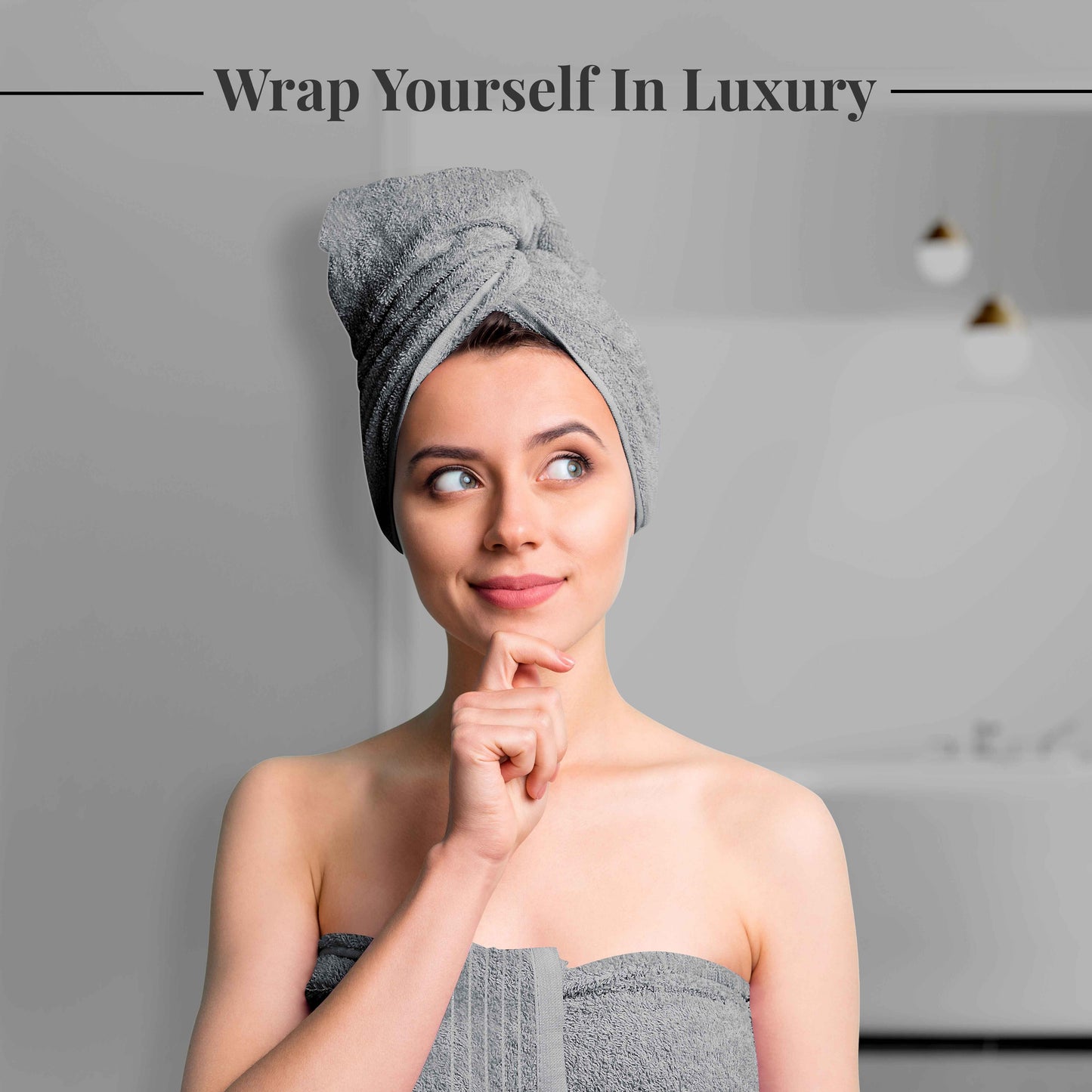 Tens Towels 8 Piece Towels Set, 2 Extra Large Bath Towels, 2 Hand Towels, 4 Washcloths (Cool Grey)