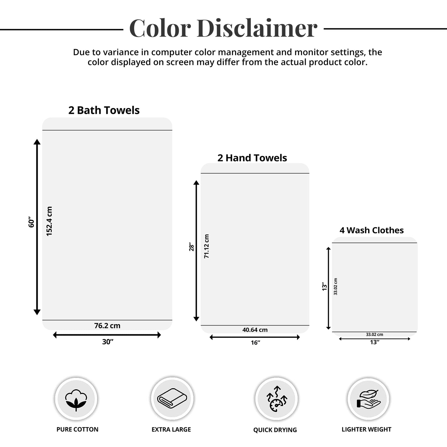 Tens Towels 8 Piece Towels Set, 2 Extra Large Bath Towels, 2 Hand Towels, 4 Washcloths (Hunter Green)