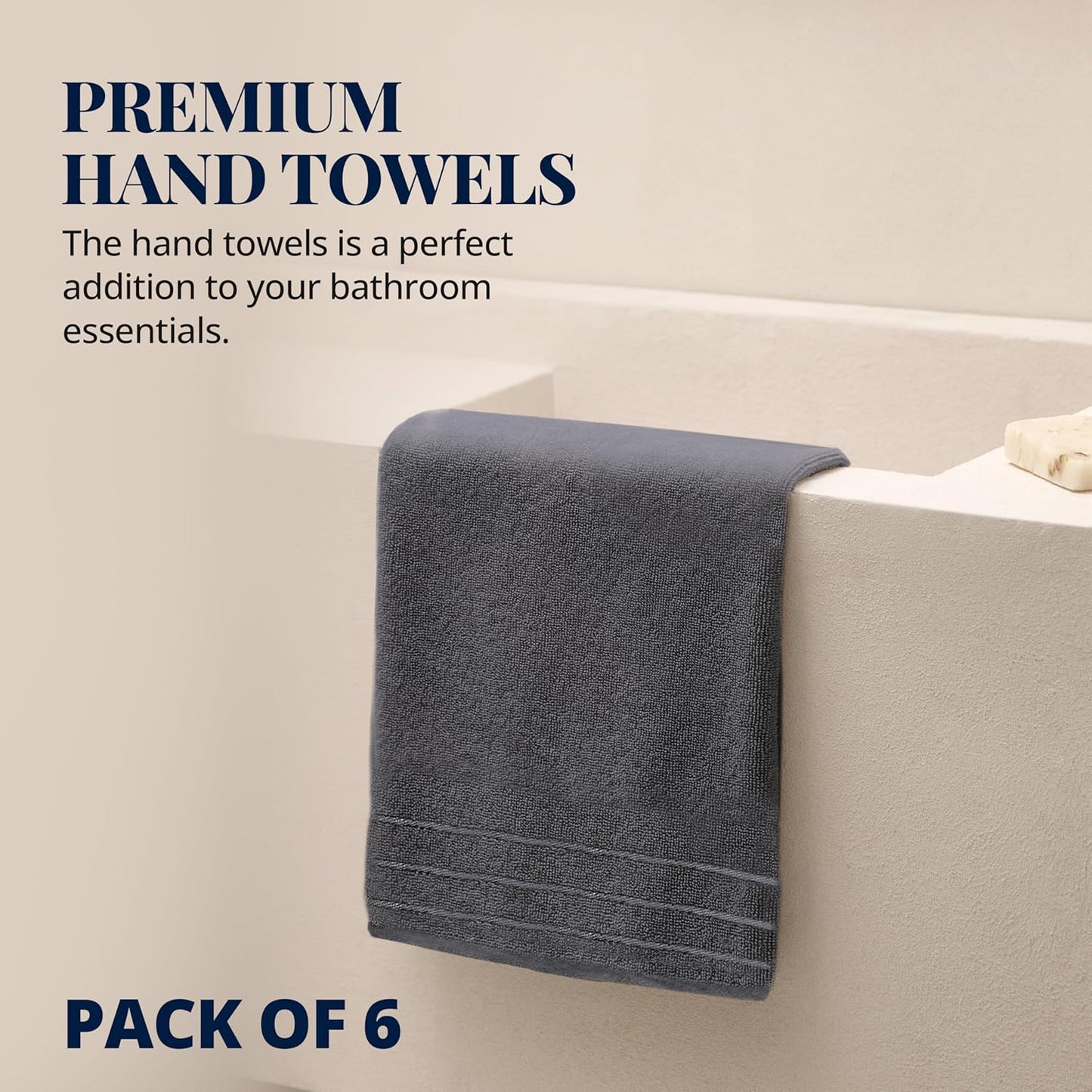 Tens Towels Hand Towels 16 x 27 in (Dark Grey)