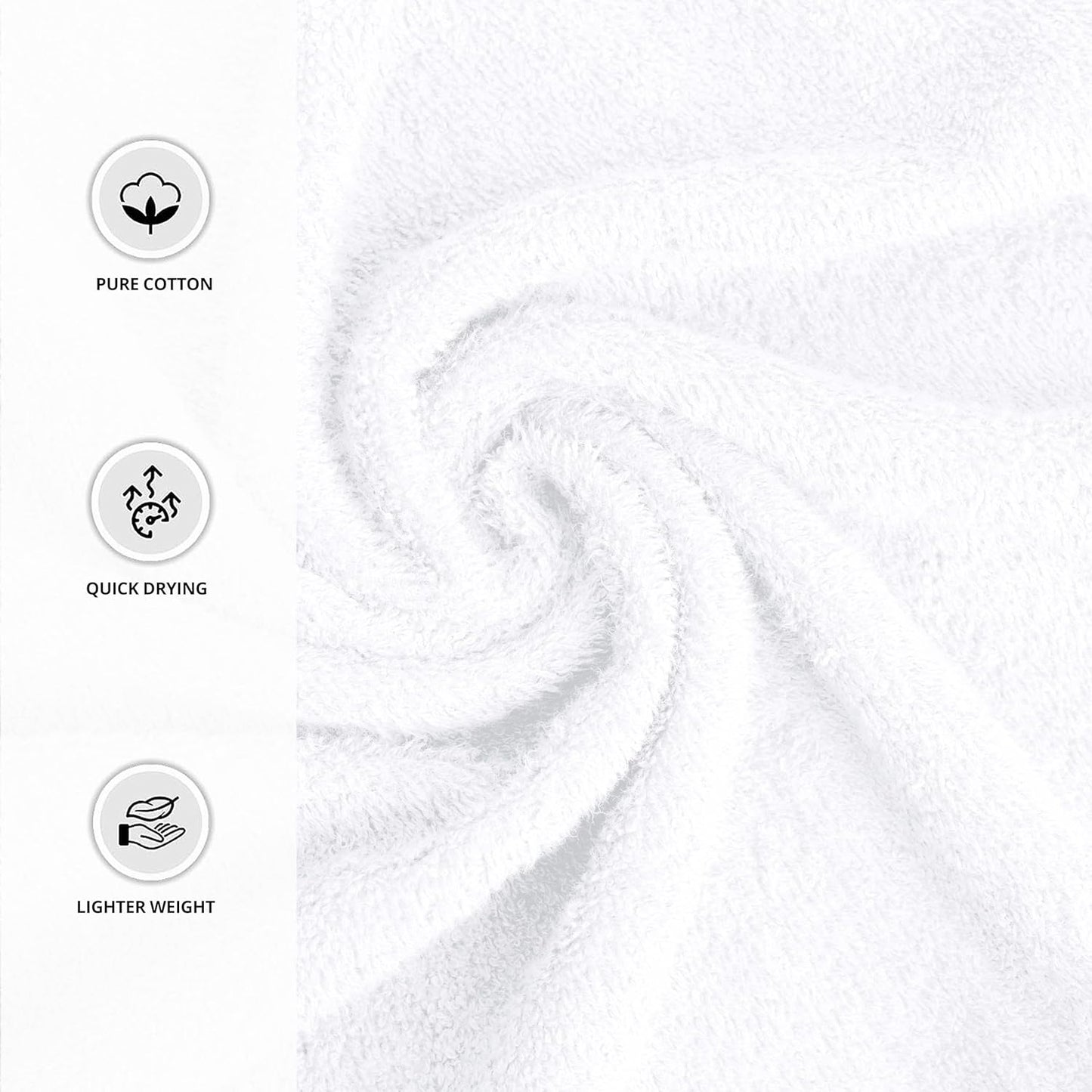 Tens Towels Hand Towels 16 x 27 in (White)