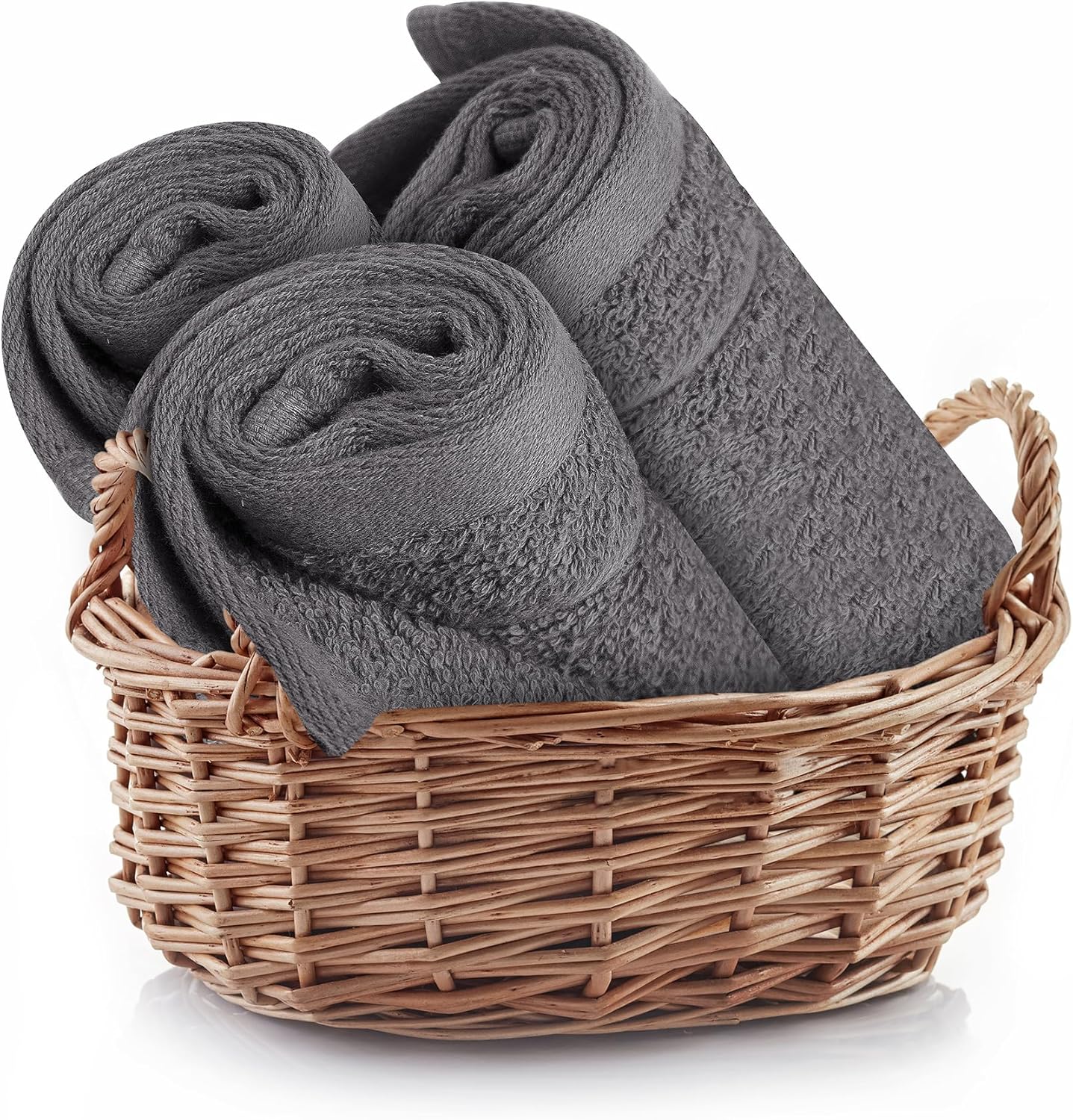 Tens Towels 60 Pack Cotton Washcloths, 12 x 12 in (Dark Grey)