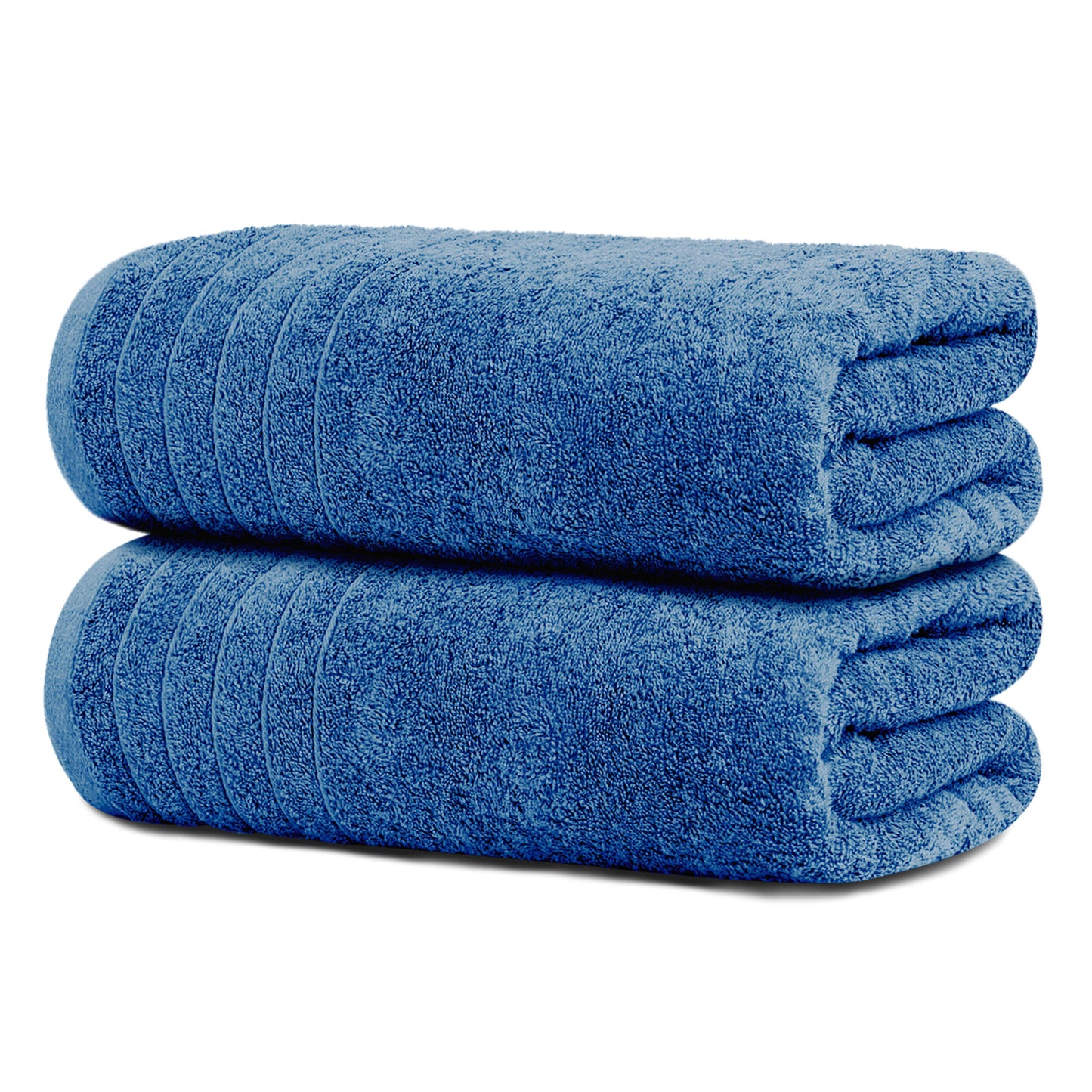 Tens Towels Large Bath Sheets, 100% Cotton, 35x70 inches Extra Large Bath Towel Sheets (Pack of 2, Blue)