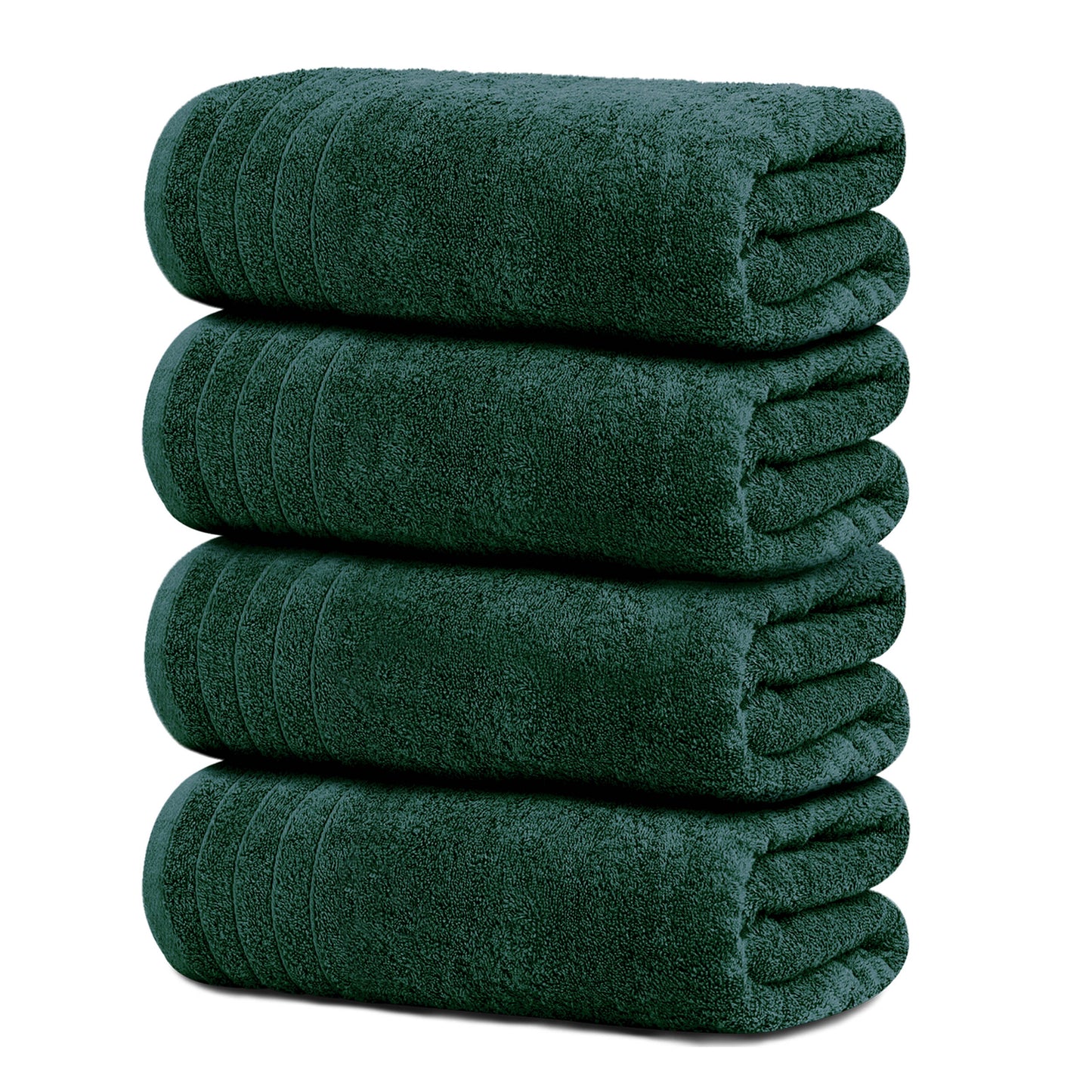 Tens Towels Large Bath Towels, 100% Cotton, 30 x 60 Inches Extra Large Bath Towels (Pack of 4, Hunter Green)