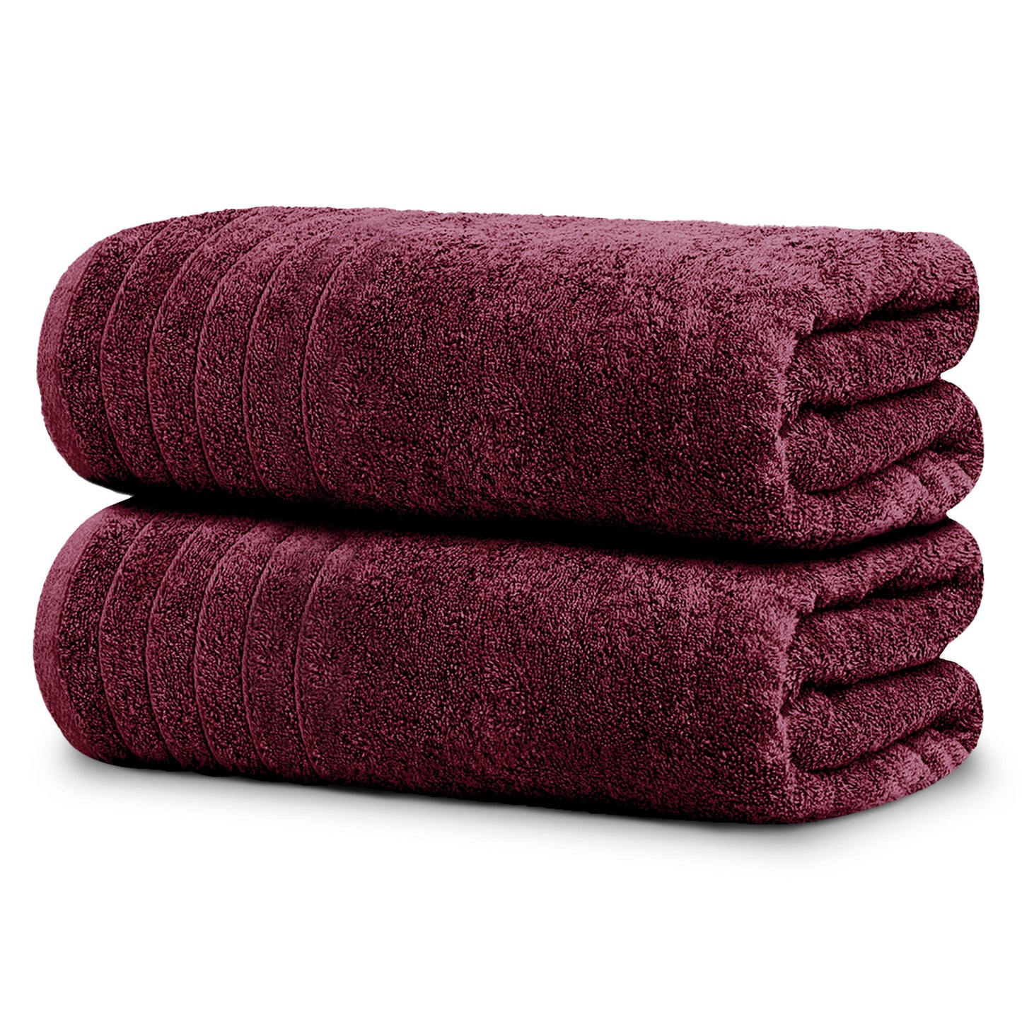 Tens Towels Large Bath Sheets, 100% Cotton, 35x70 inches Extra Large Bath Towel Sheets (Pack of 2, Burgundy)