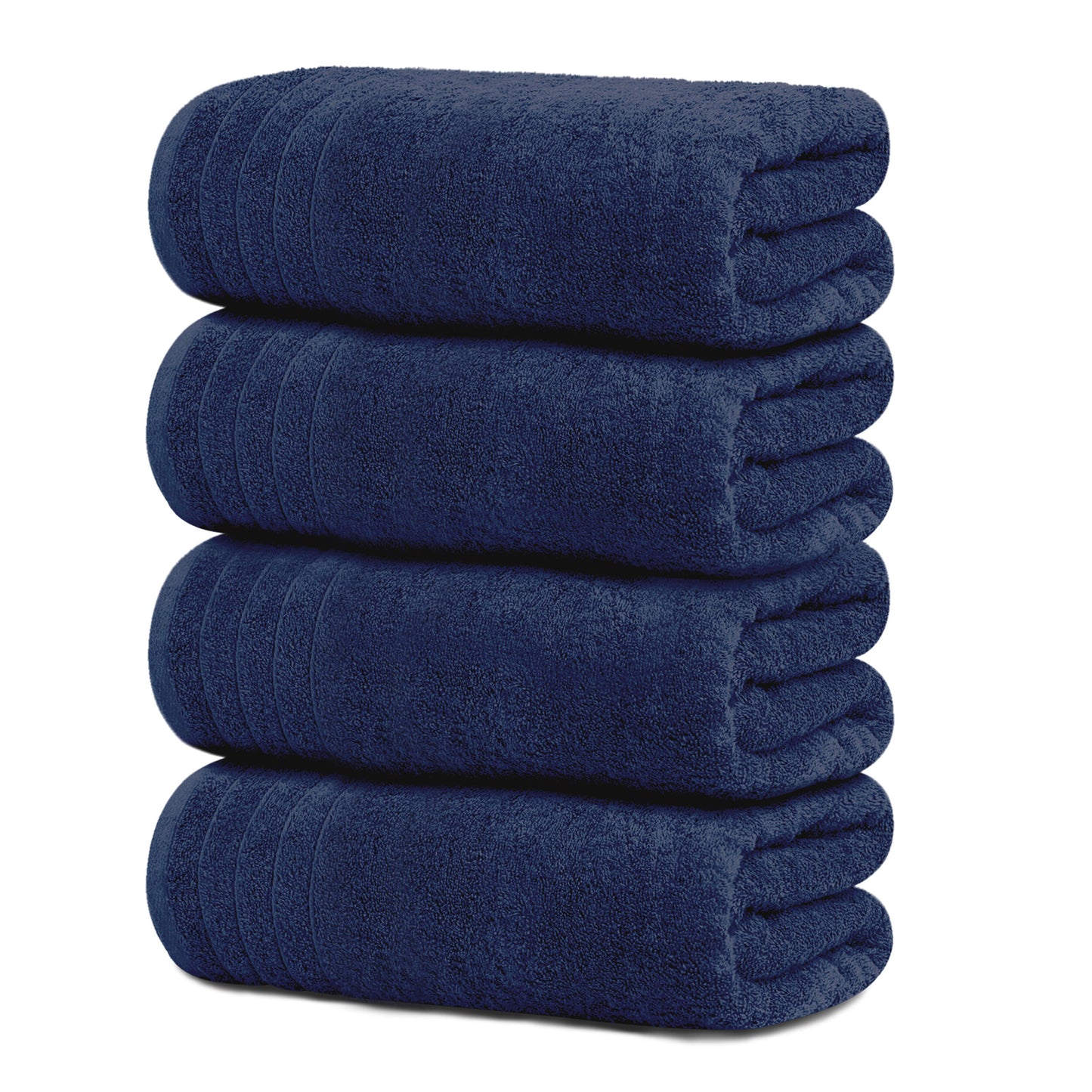 Tens Towels Large Bath Towels, 100% Cotton, 30 x 60 Inches Extra Large Bath Towels (Pack of 4, Navy)