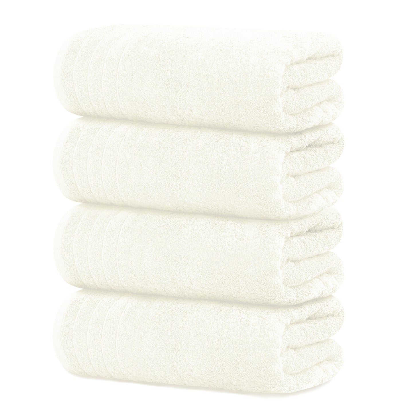 Tens Towels Large Bath Towels, 100% Cotton, 30 x 60 Inches Extra Large Bath Towels (Pack of 4, Cream)