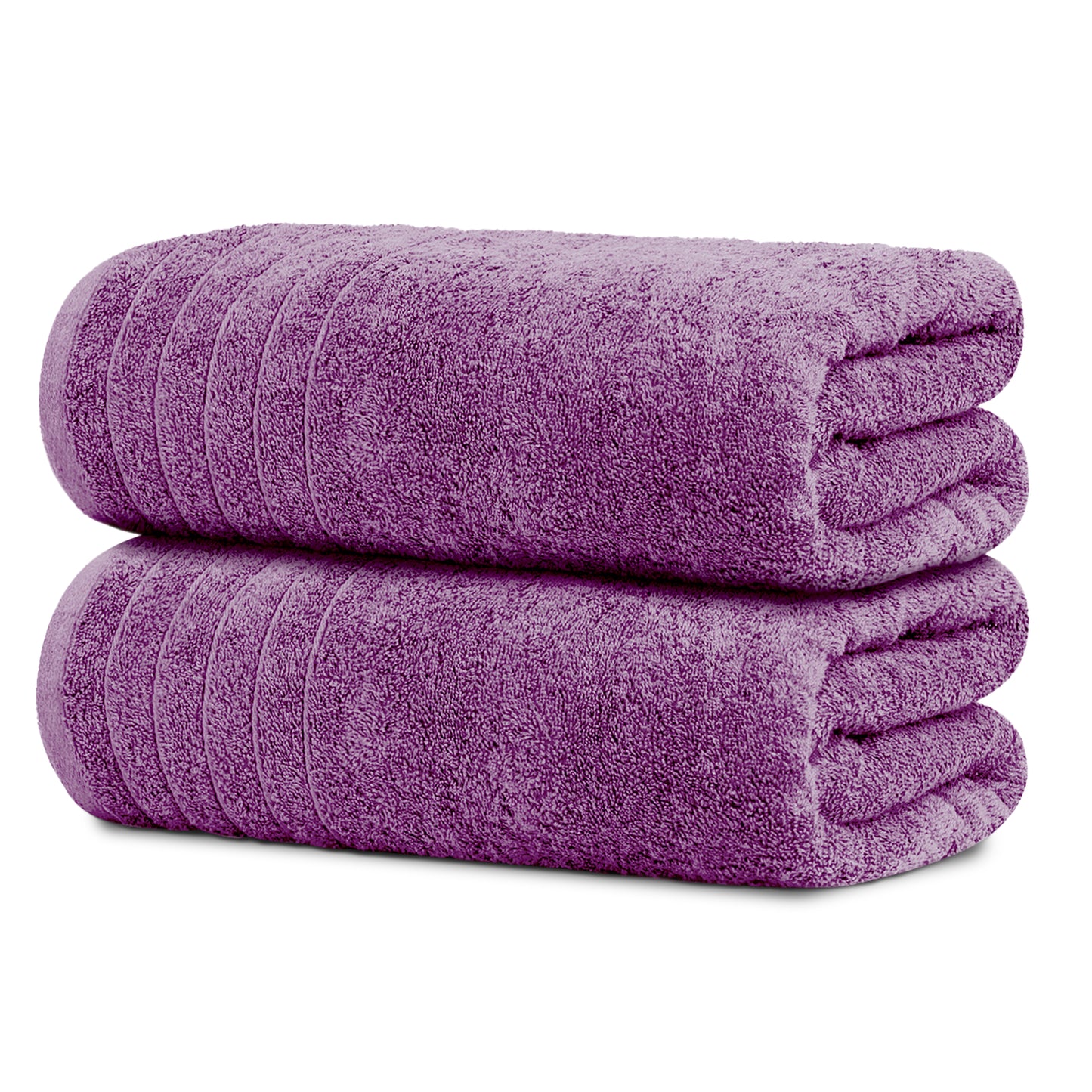 Tens Towels Large Bath Sheets, 100% Cotton, 35x70 inches Extra Large Bath Towel Sheets (Pack of 2, Purple)