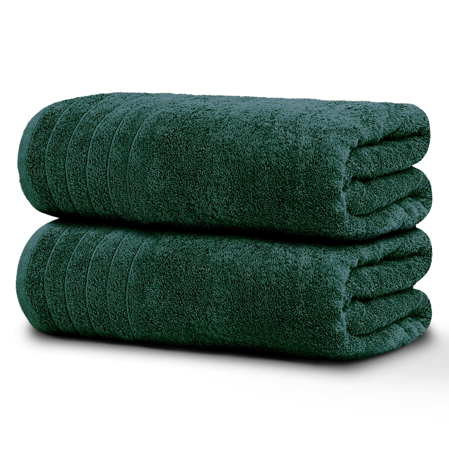 Tens Towels Large Bath Sheets, 100% Cotton, 35x70 inches Extra Large Bath Towel Sheets (Pack of 2, Hunter Green)