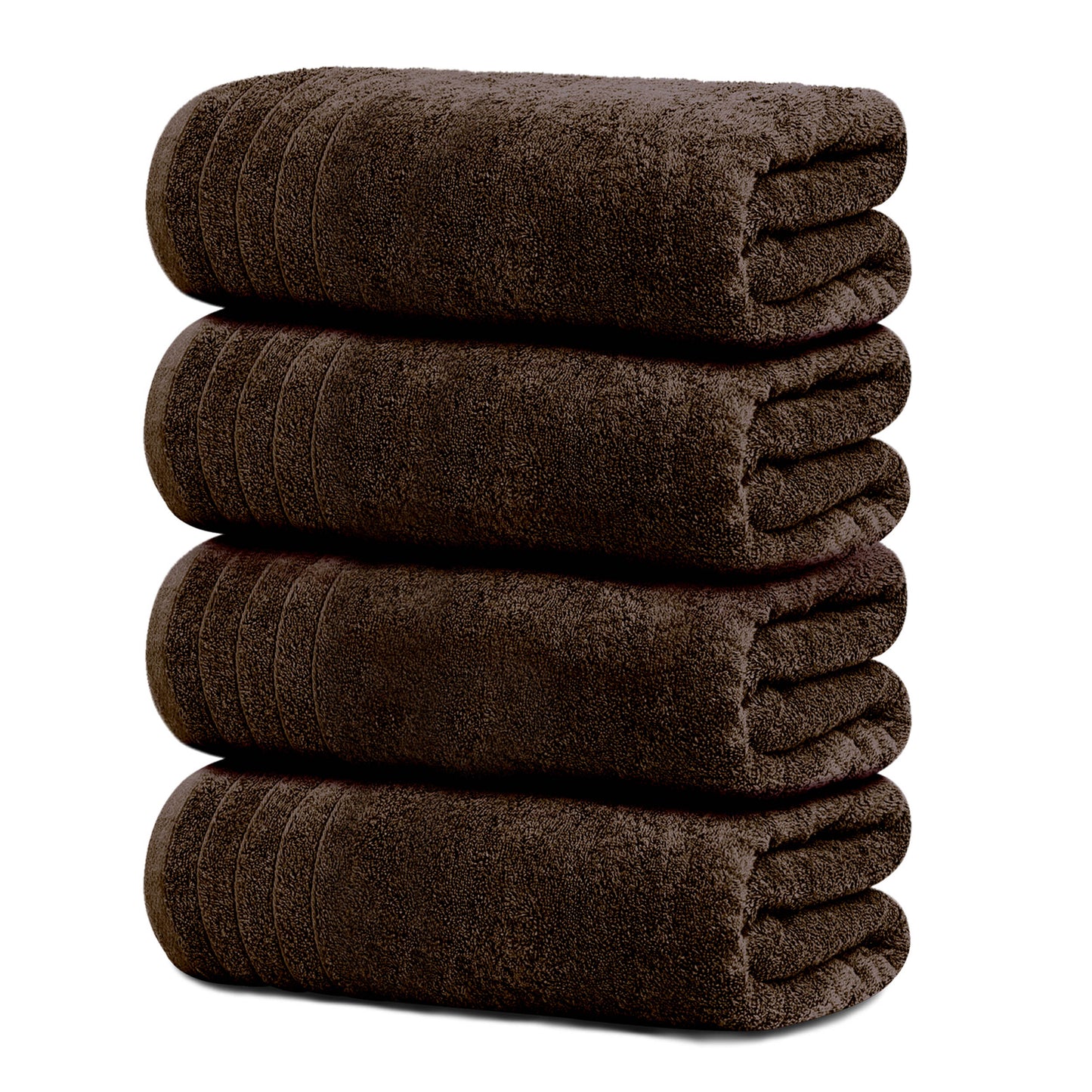 Tens Towels Large Bath Towels, 100% Cotton, 30 x 60 Inches Extra Large Bath Towels (Pack of 4, Brown)