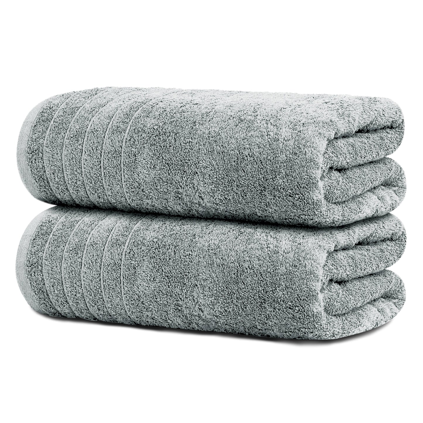 Tens Towels Large Bath Sheets, 100% Cotton, 35x70 inches Extra Large Bath Towel Sheets (Pack of 2, Cool Grey)
