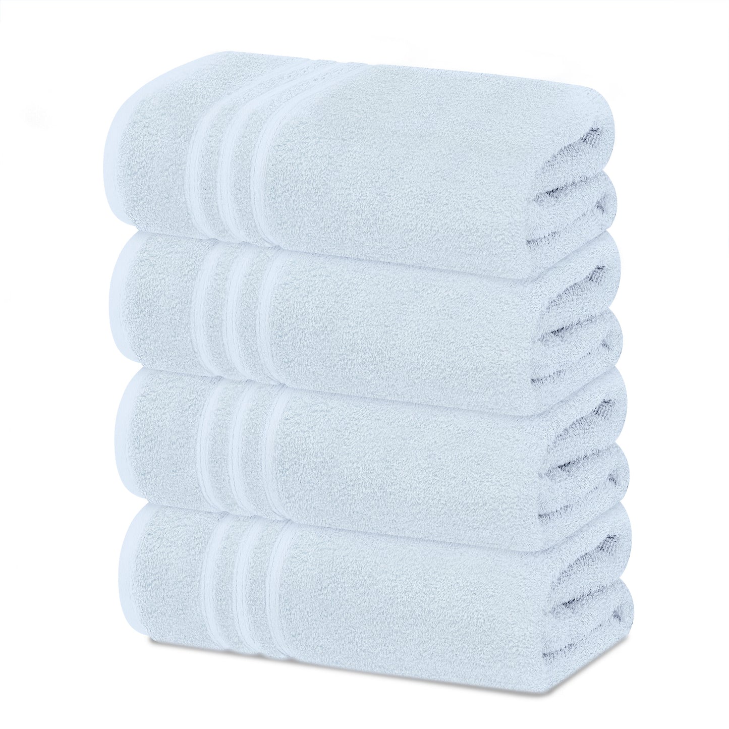 Tens Towels 4 Piece Bath Towels Set, 100% Cotton, 27 inches x 54 inches (SKY BLUE)
