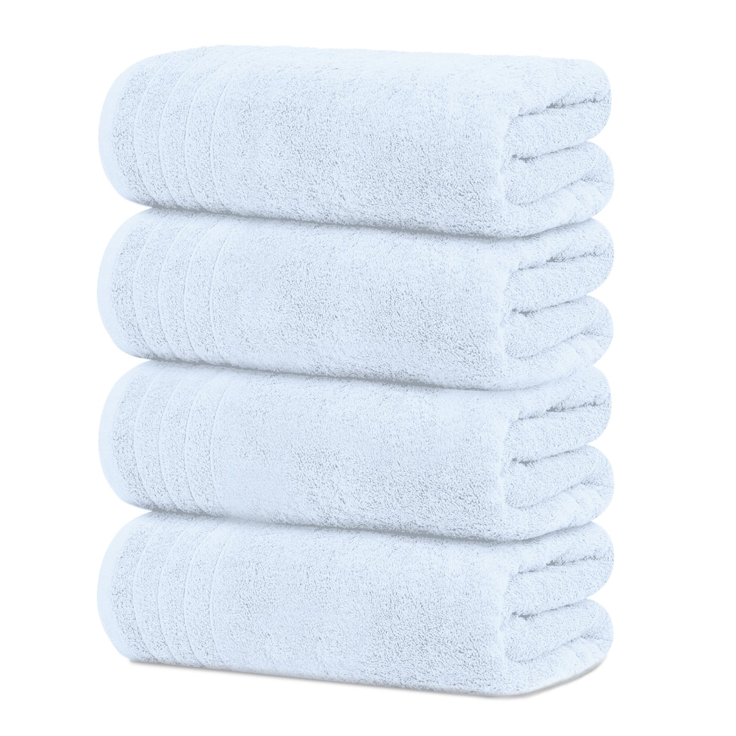 Tens Towels Large Bath Towels, 100% Cotton, 30 x 60 Inches Extra Large Bath Towels (Pack of 4, Sky Blue)