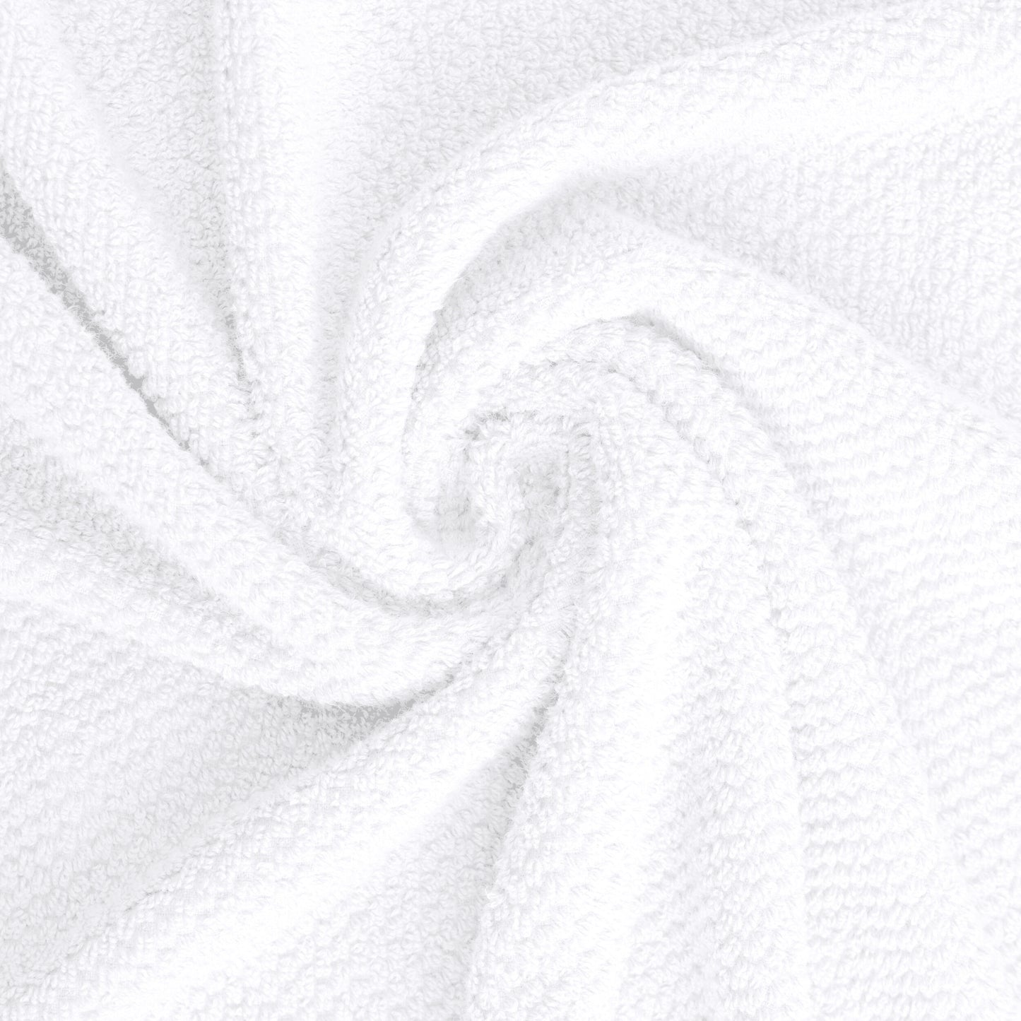 Tens Towels 8 Pack Popcorn 2 Large Bath Towels, 2 Hand Towels, 4 Washcloths (WHITE)