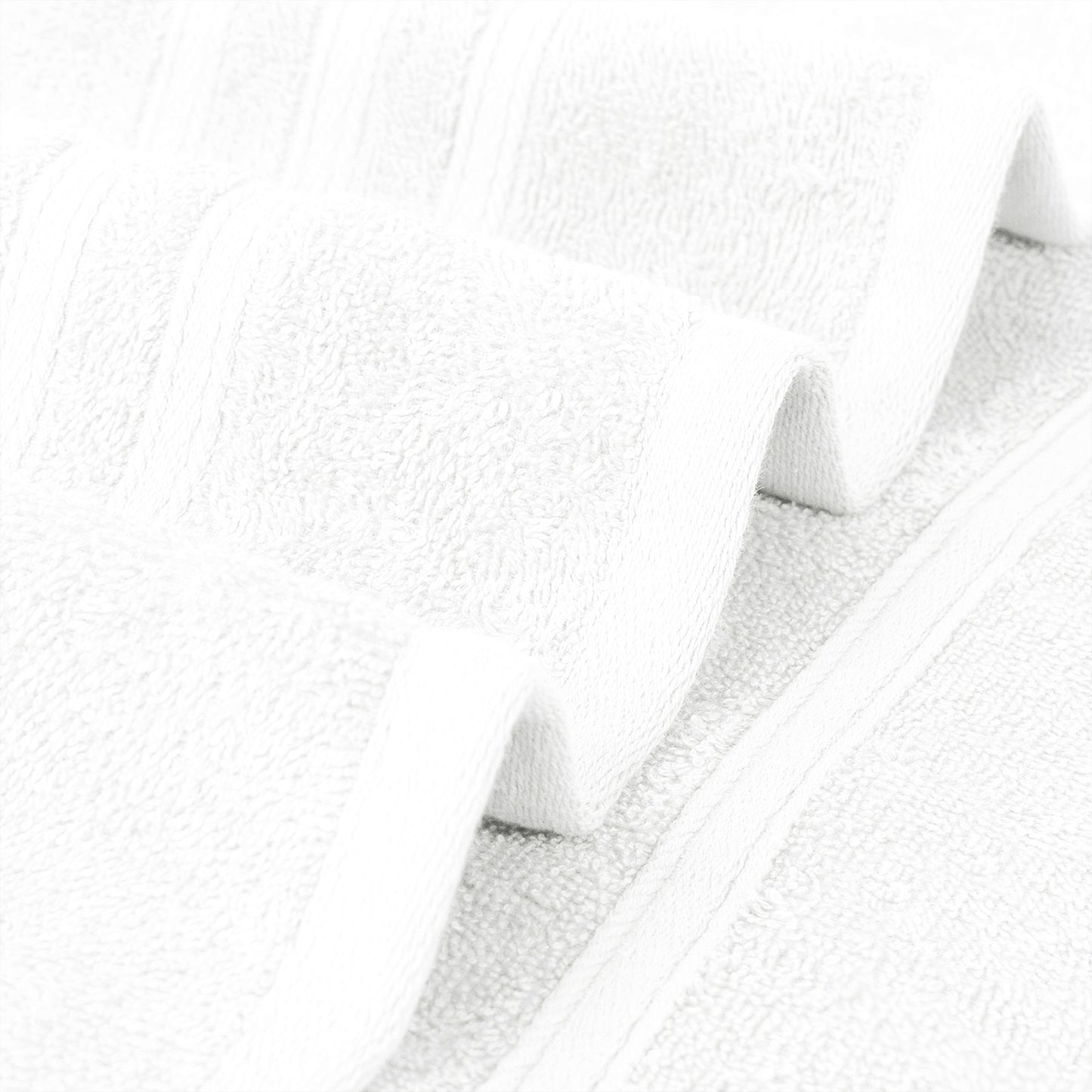 Tens Towels 4 Piece Bath Towels Set, 100% Cotton, 27 inches x 54 inches (WHITE)