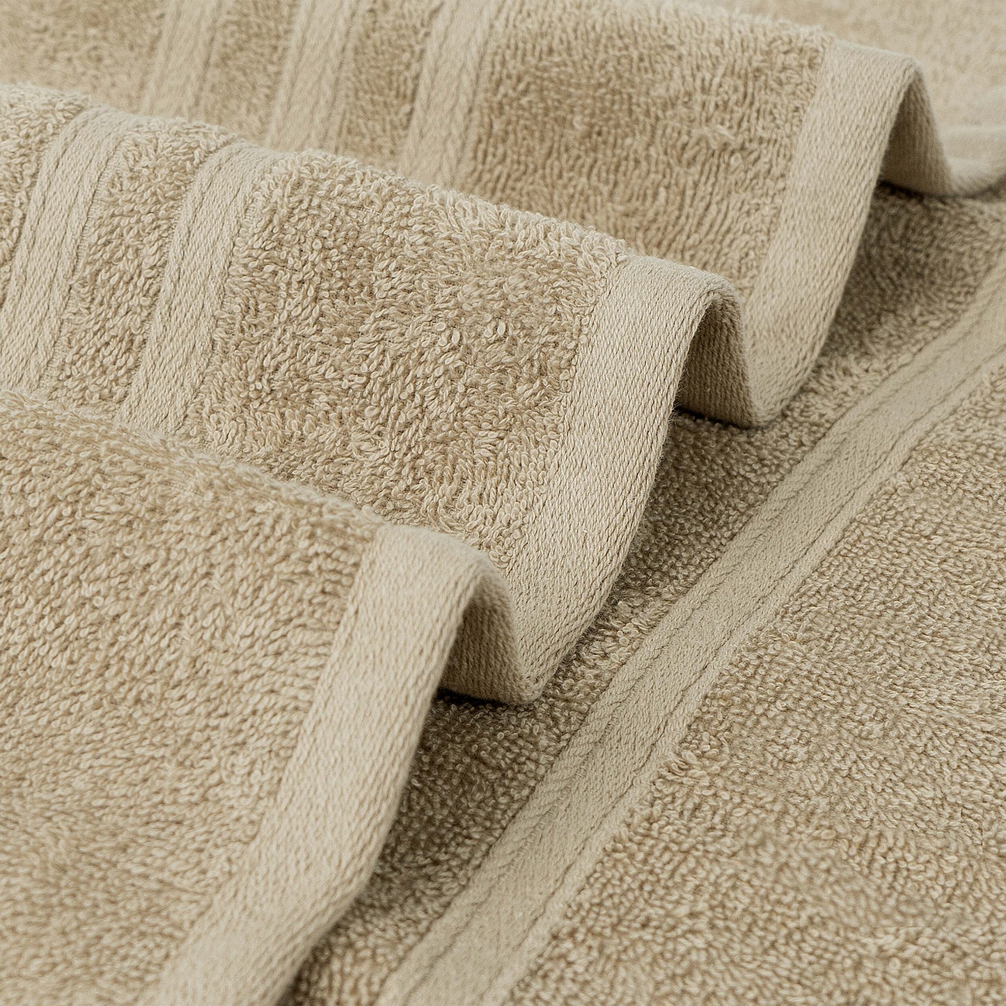 Tens Towels 4 Piece Bath Towels Set, 100% Cotton, 27 inches x 54 inches (BEIGE)