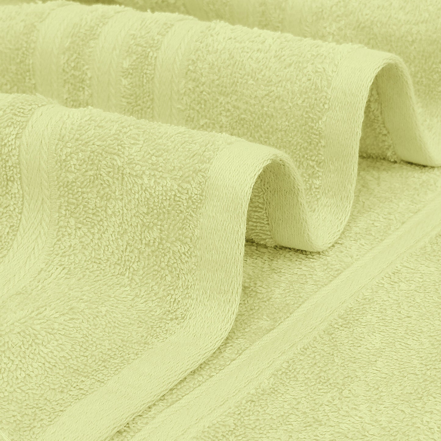 Tens Towels 4 Piece Bath Towels Set, 100% Cotton, 27 inches x 54 inches (LIGHT GREEN)