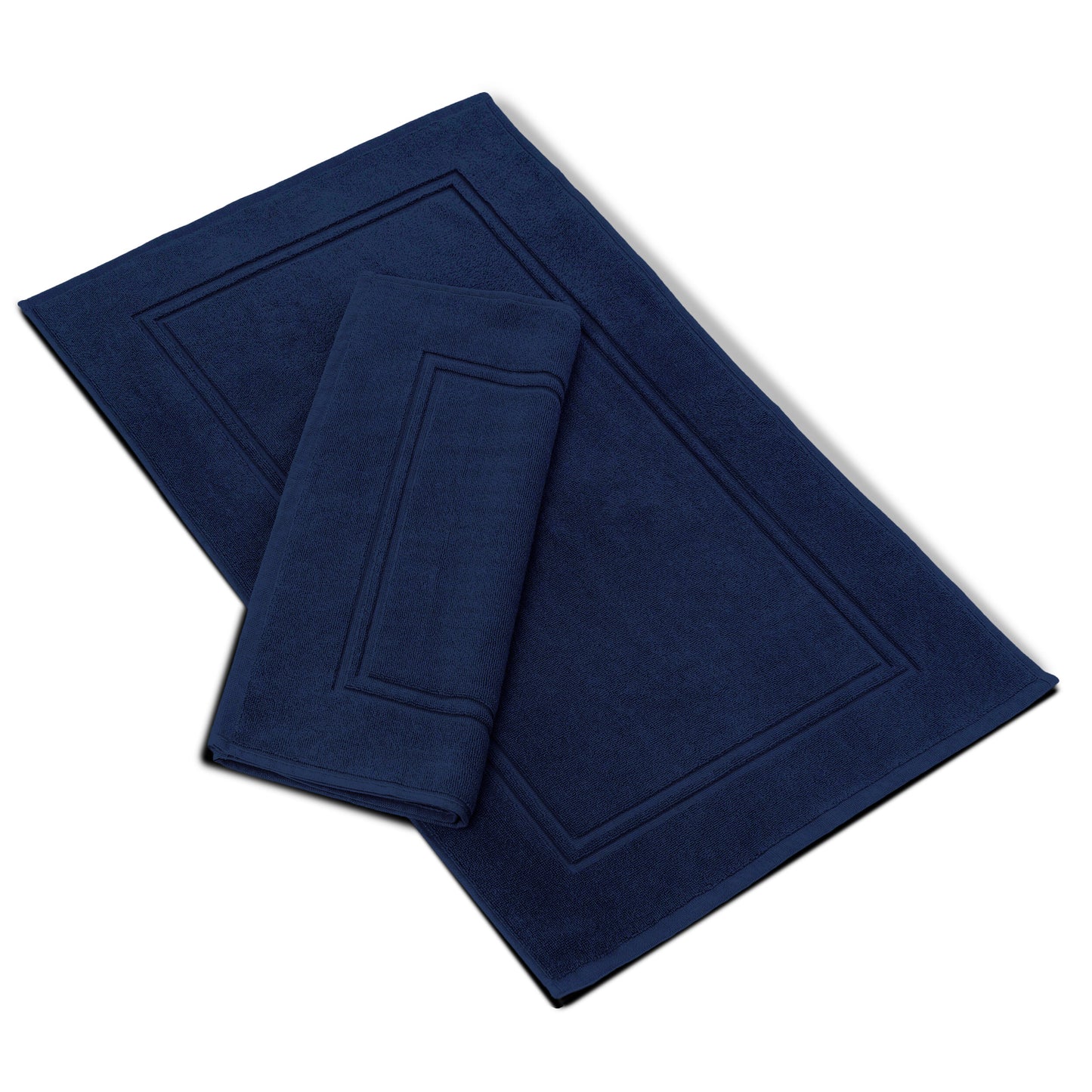 Bath MATS Super Absorbent, Premium Floor Towels, Luxurious Soft & Quick Dry (Navy, 2PC Set)