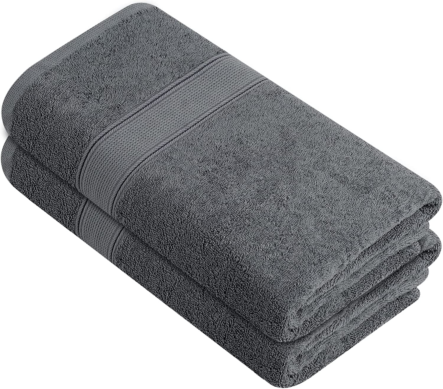 Tens Towels Dark Grey 2 Piece Large Bath Sheet Set 35 x 70 Inches
