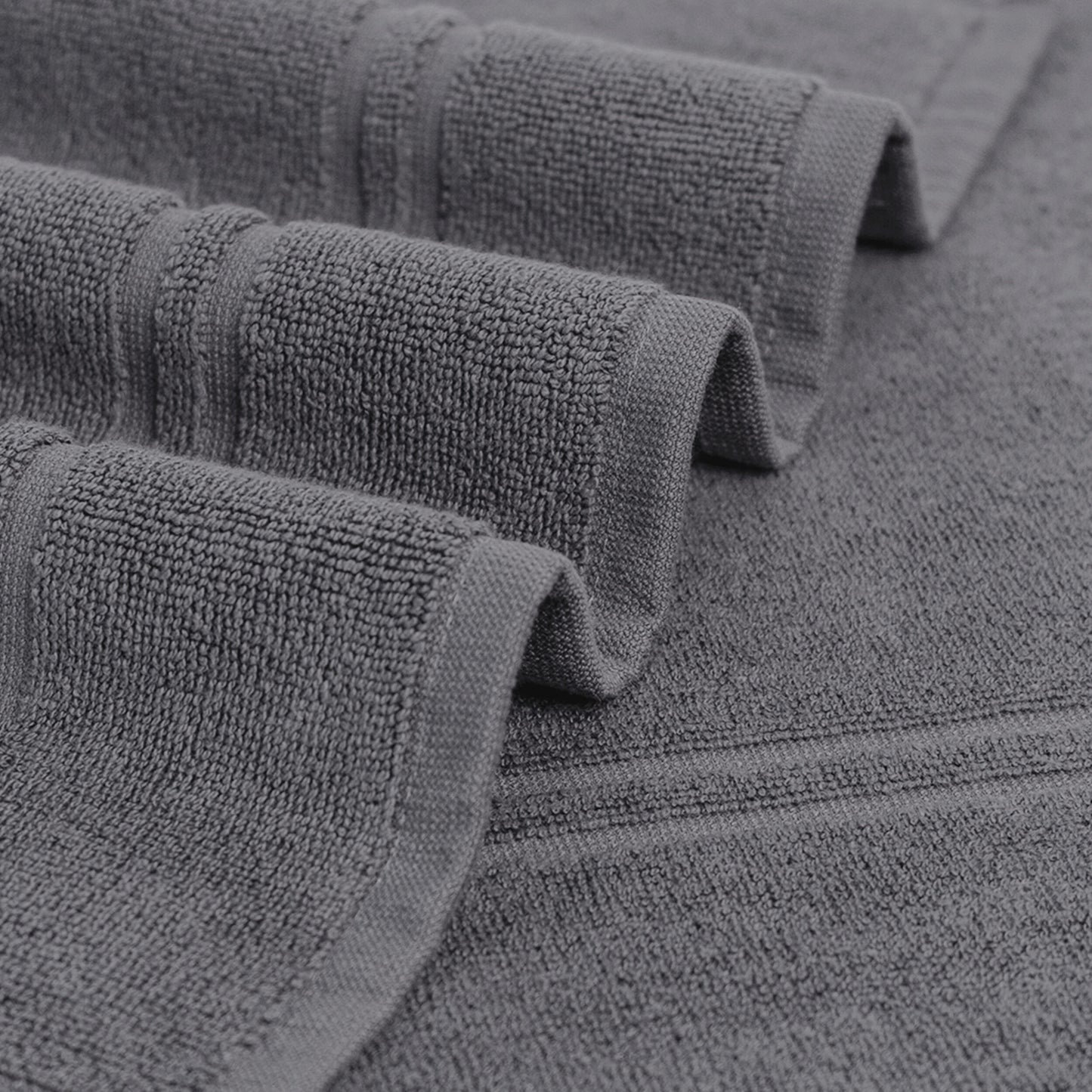 Bath MATS Super Absorbent, Premium Floor Towels, Luxurious Soft & Quick Dry (Dark Grey, 2PC Set)