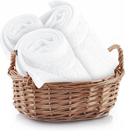 Tens Towels 60 Pack Cotton Washcloths, 12 x 12 in (White)