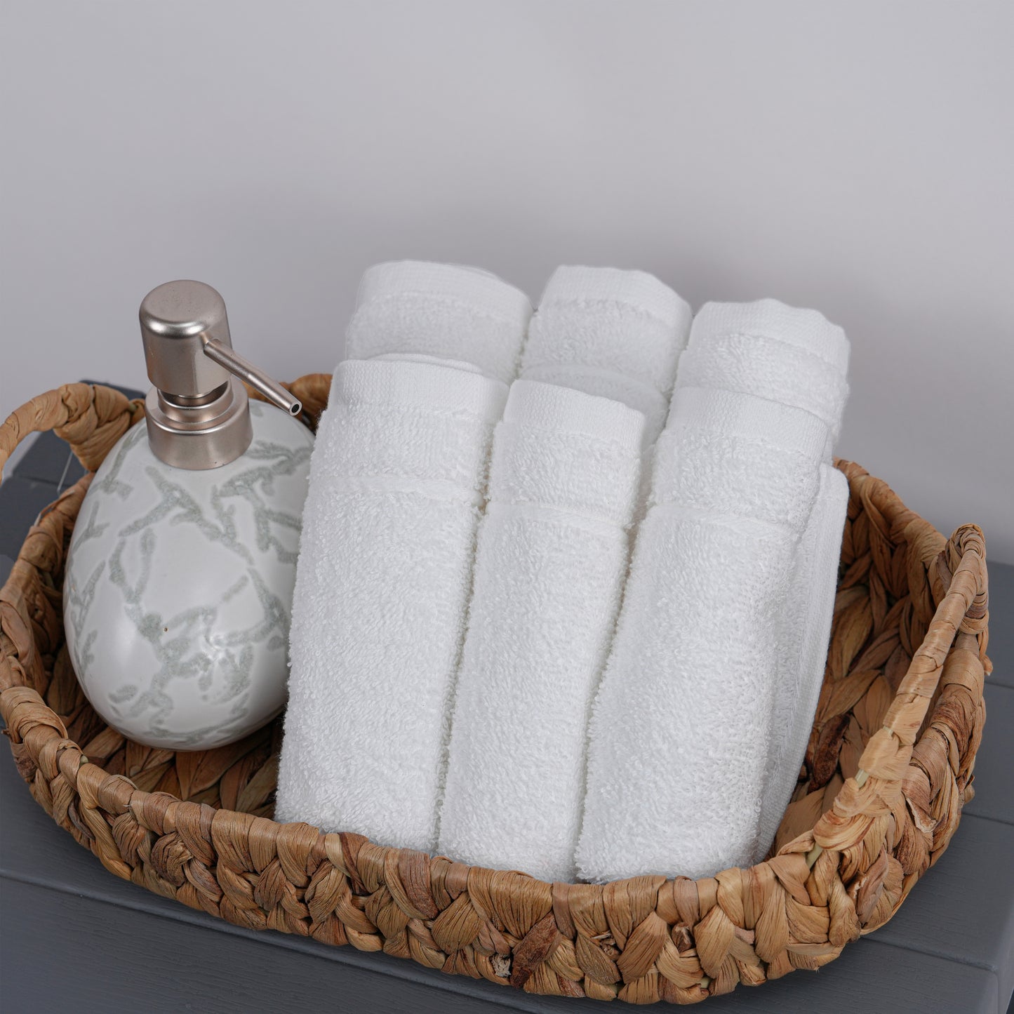 Tens Towels 60 Pack Cotton Washcloths, 12 x 12 in (White)