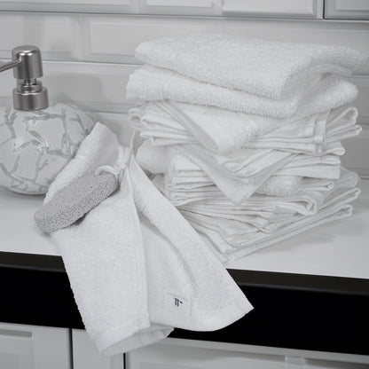Tens Towels 60 Pack Cotton Washcloths, 12 x 12 in (White)