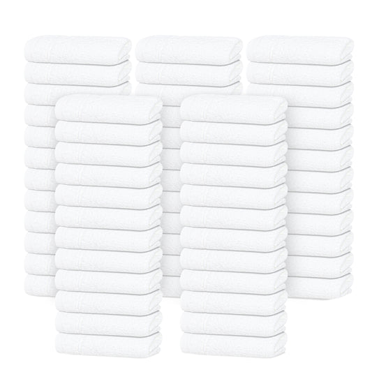Tens Towels 60 Pack Cotton Washcloths, 12 x 12 in (White)