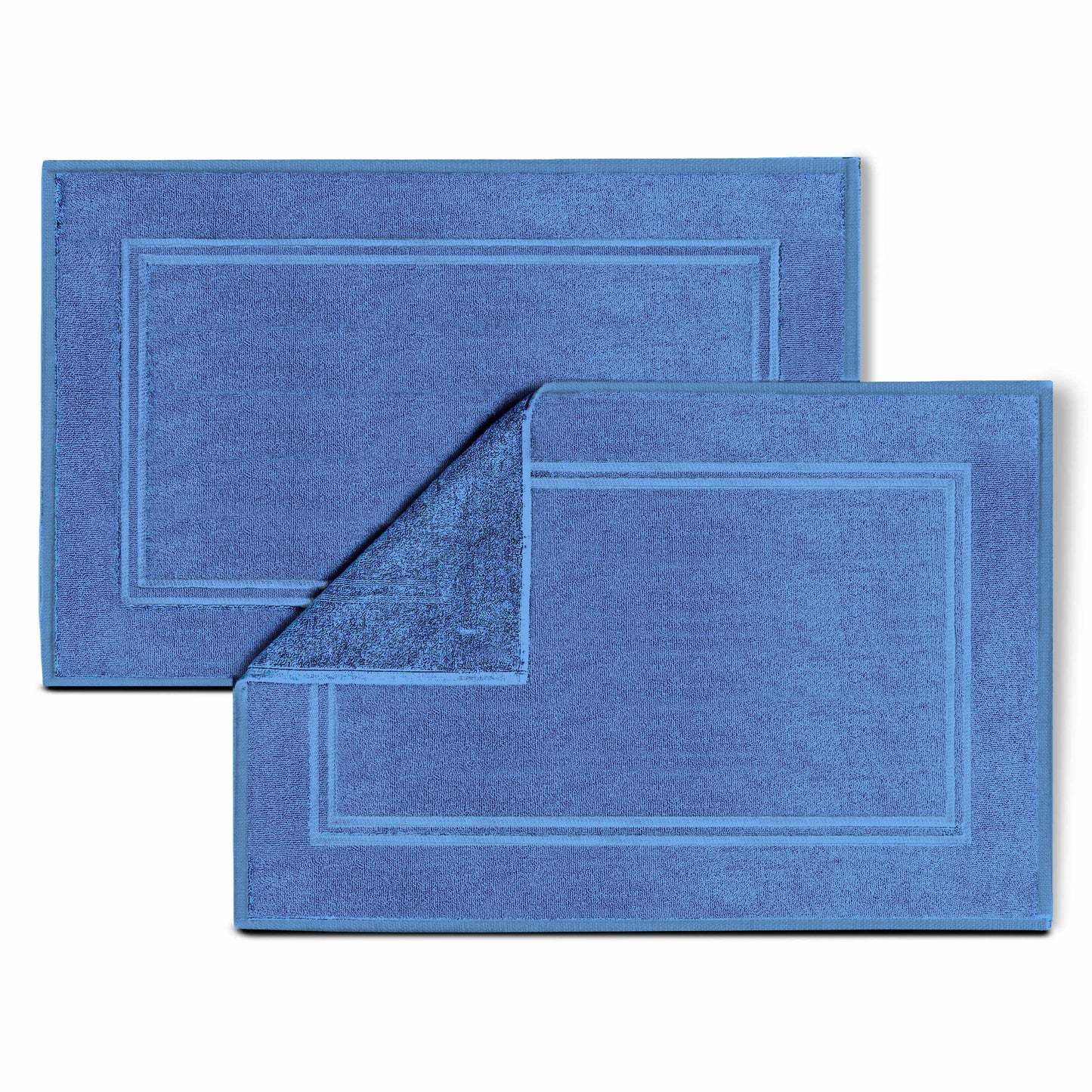 Bath MATS Super Absorbent, Premium Floor Towels, Luxurious Soft & Quick Dry (Midnight Blue, 2PC Set)