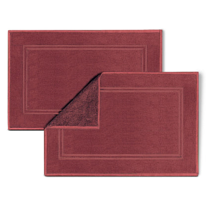 Bath MATS Super Absorbent, Premium Floor Towels, Luxurious Soft & Quick Dry (Burgundy, 2PC Set)